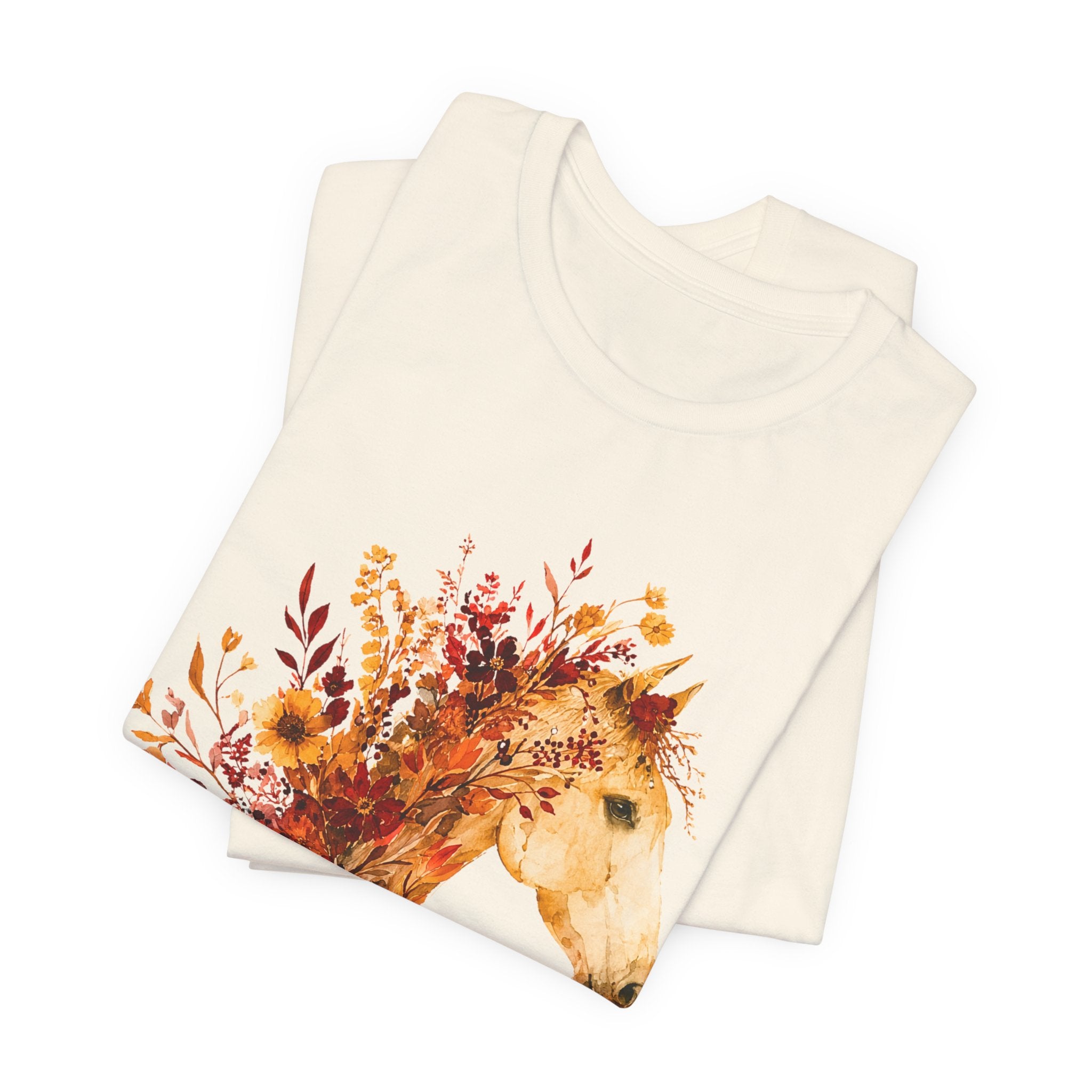 Autumn Sunflower Horse Graphic T-Shirt