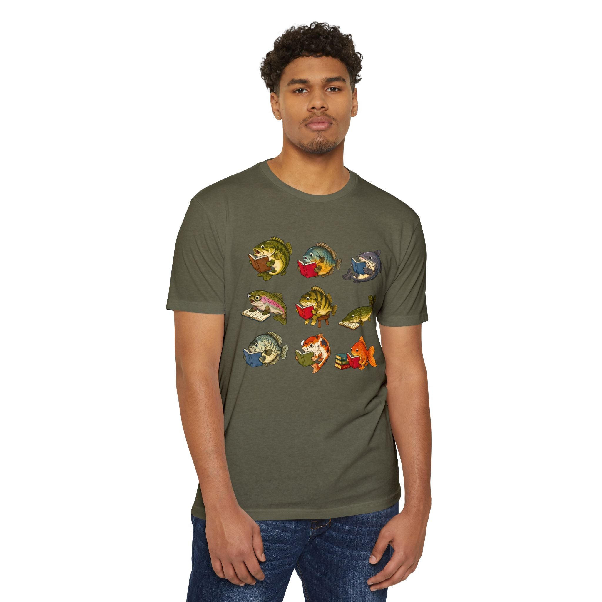 Retro Fish Reading  T-Shirt