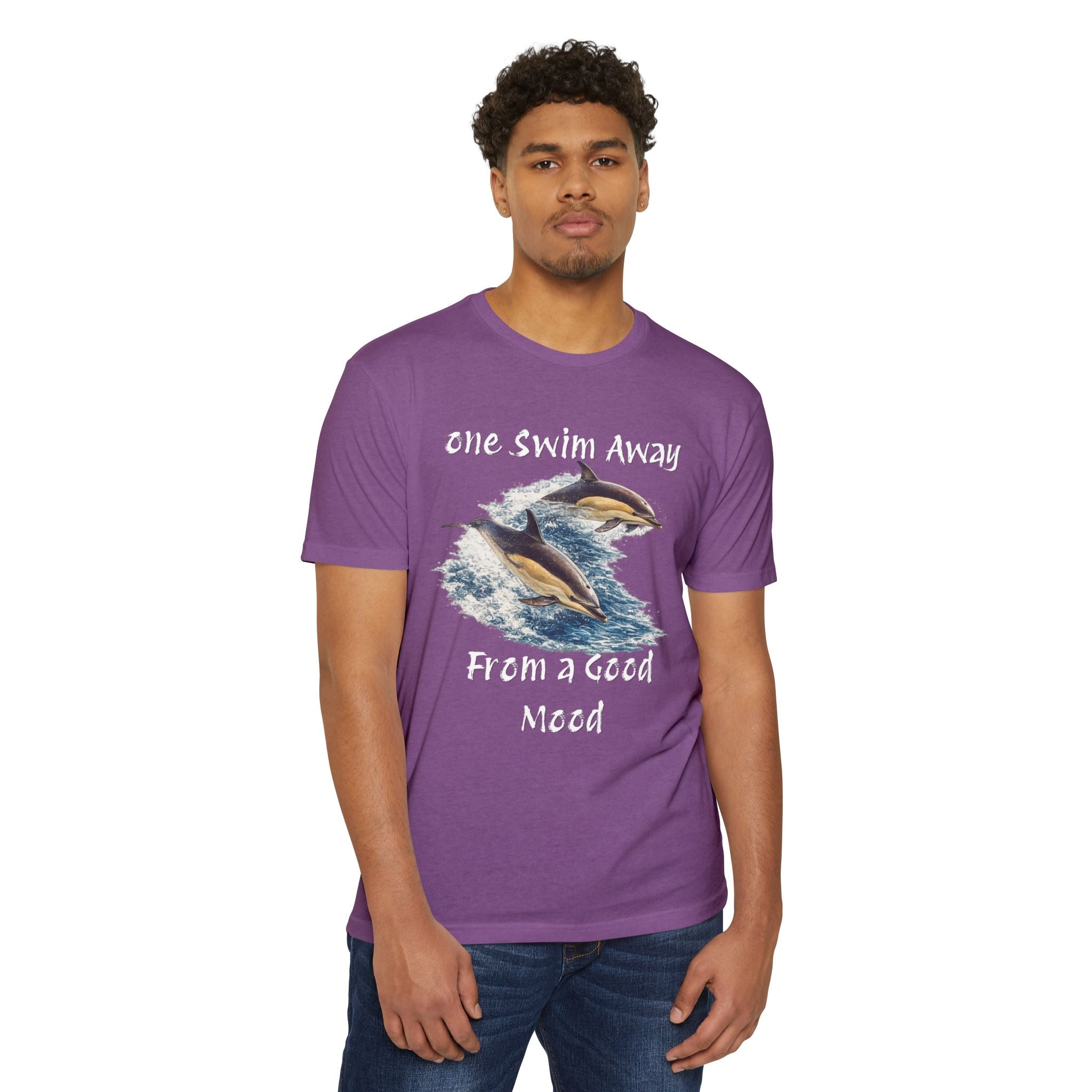 One Swim Away From a Good Mood- Dolphin Relaxed Beach Tee