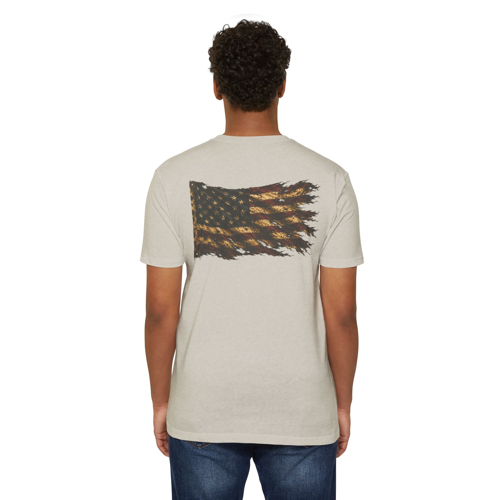 Don't Tread On Me T-Shirt — Distressed American Flag & Snake Patriotic Tee