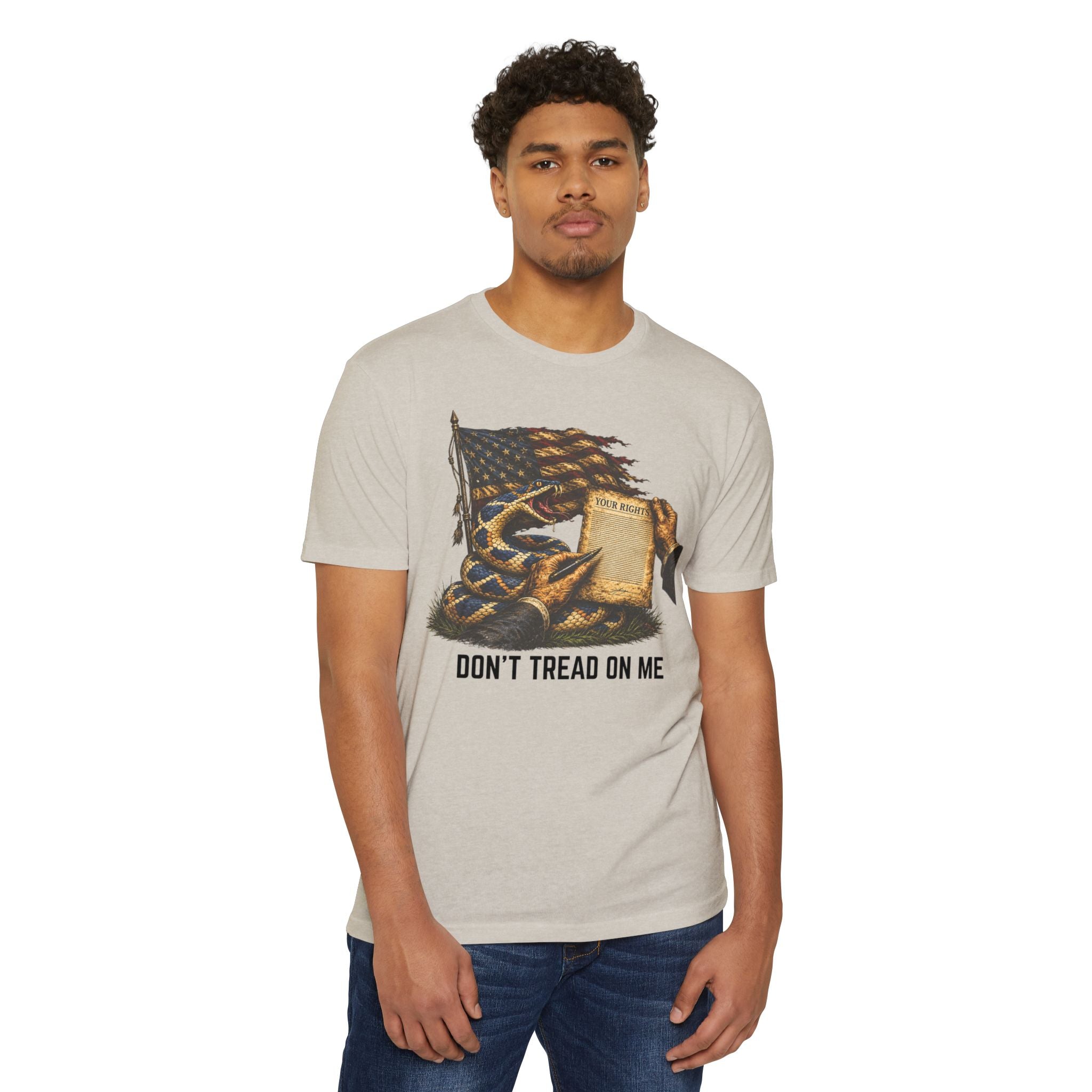 Don't Tread On Me T-Shirt - Flag & Constitution Graphic
