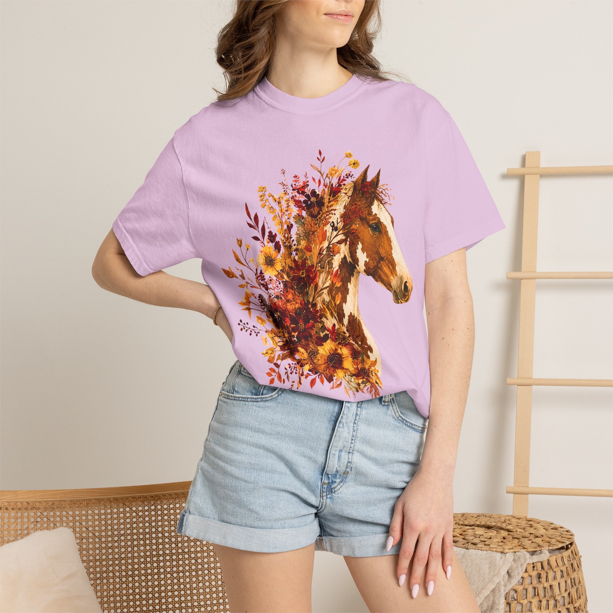 Autumn Sunflower Horse Head Tee