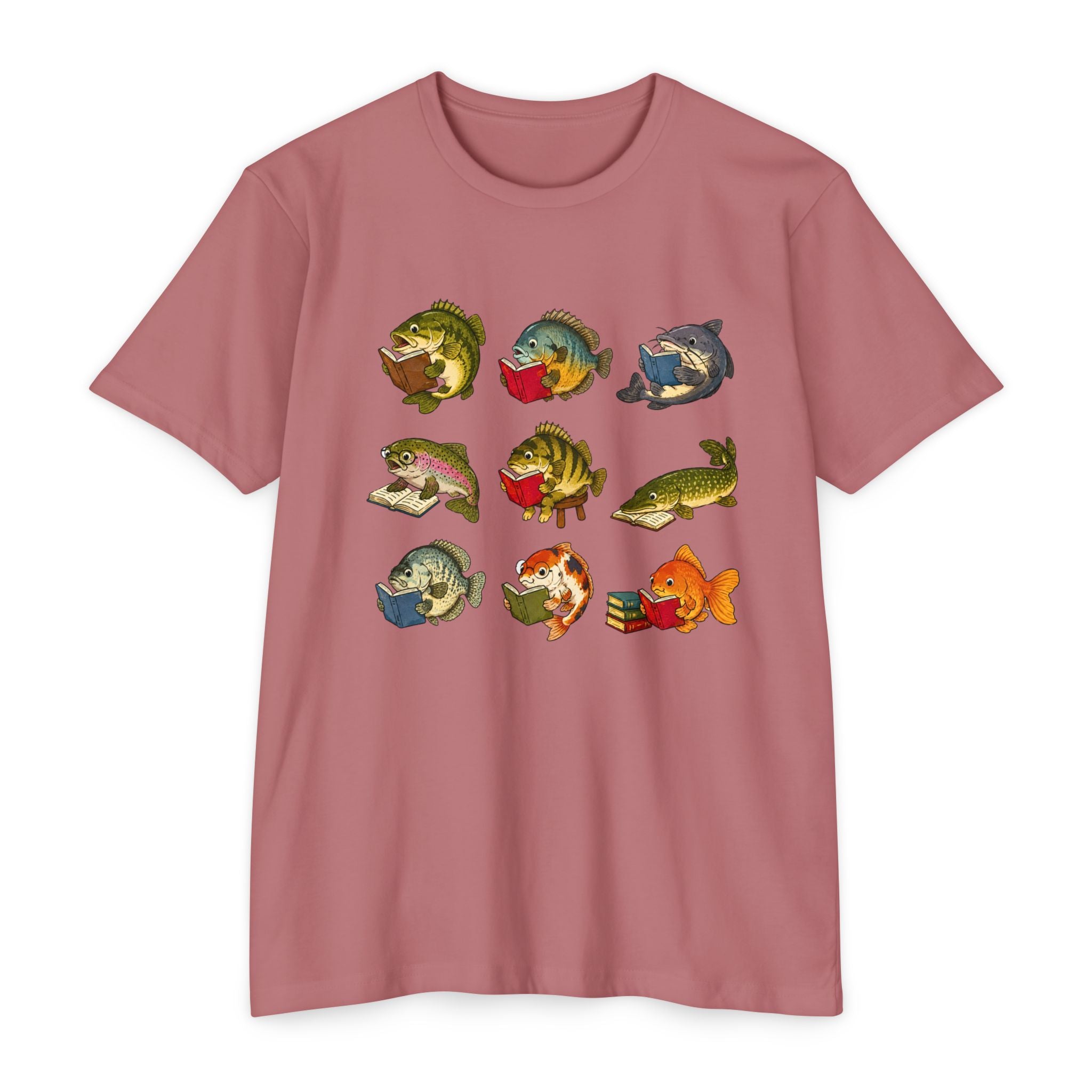Retro Fish Reading  T-Shirt