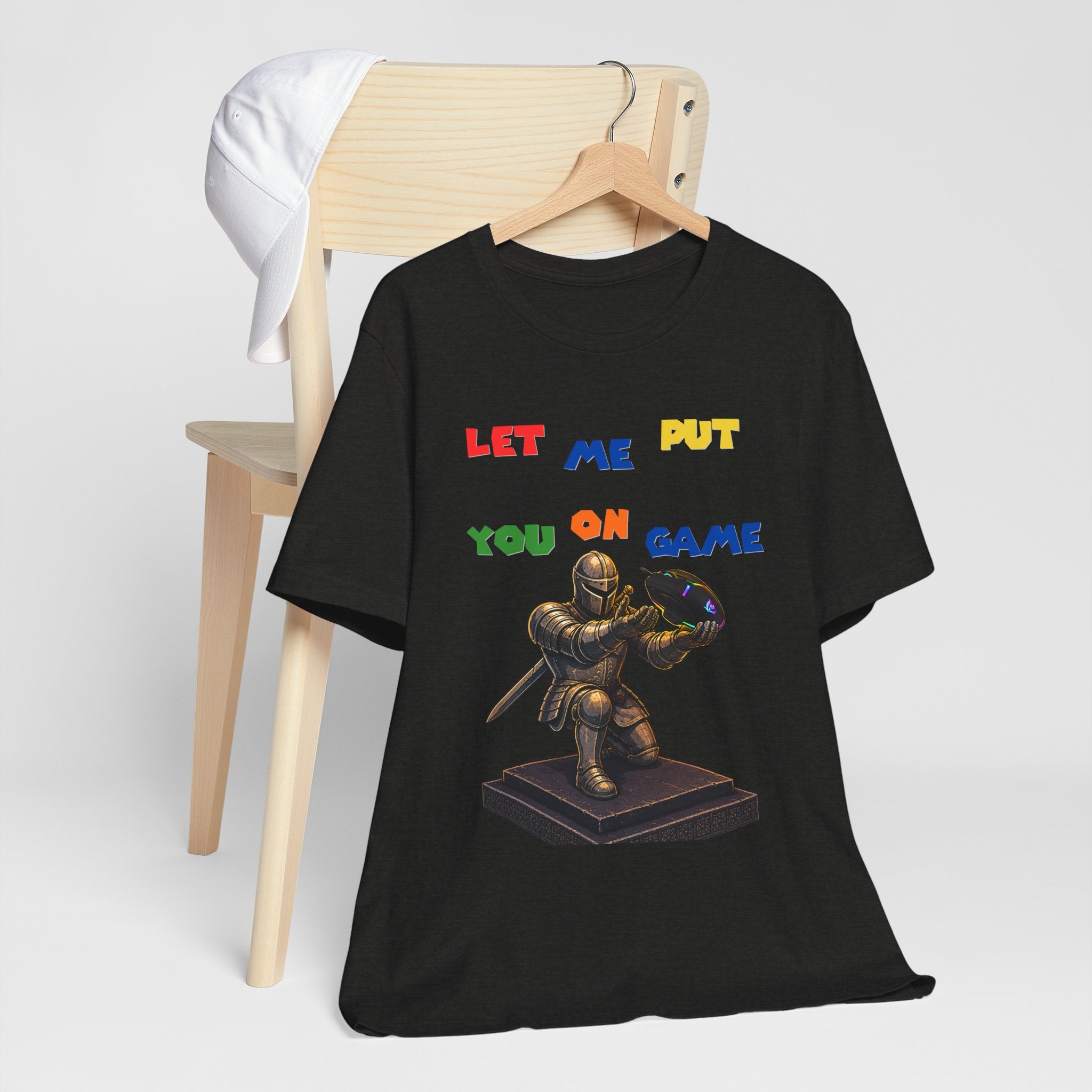 "Let Me Put You On Game" PC Mouse— Retro Gamer Knight Graphic Tee