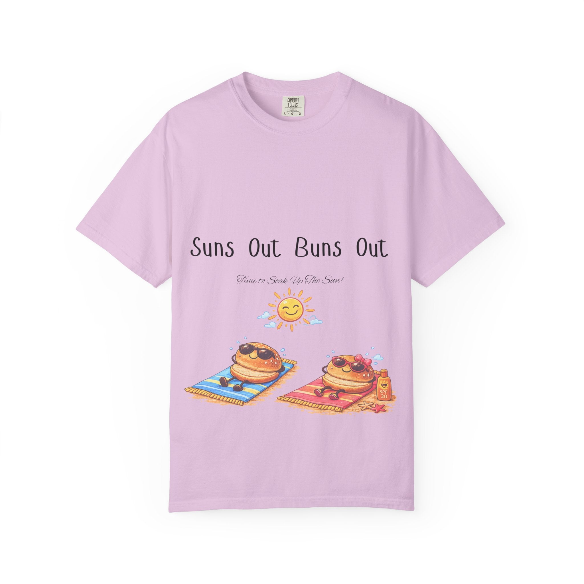 Suns Out Buns Out T-Shirt — Funny Burger Beach Tee