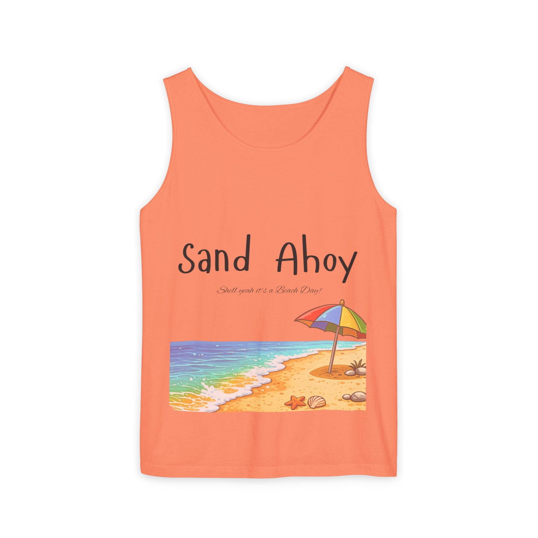 “Sand Ahoy” Seaside Graphic Tank
