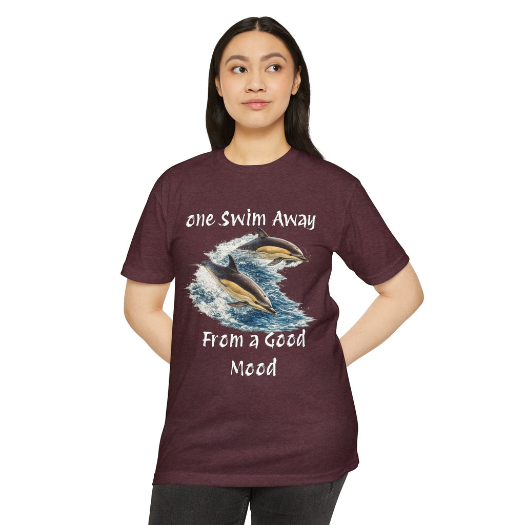 One Swim Away From a Good Mood- Dolphin Relaxed Beach Tee