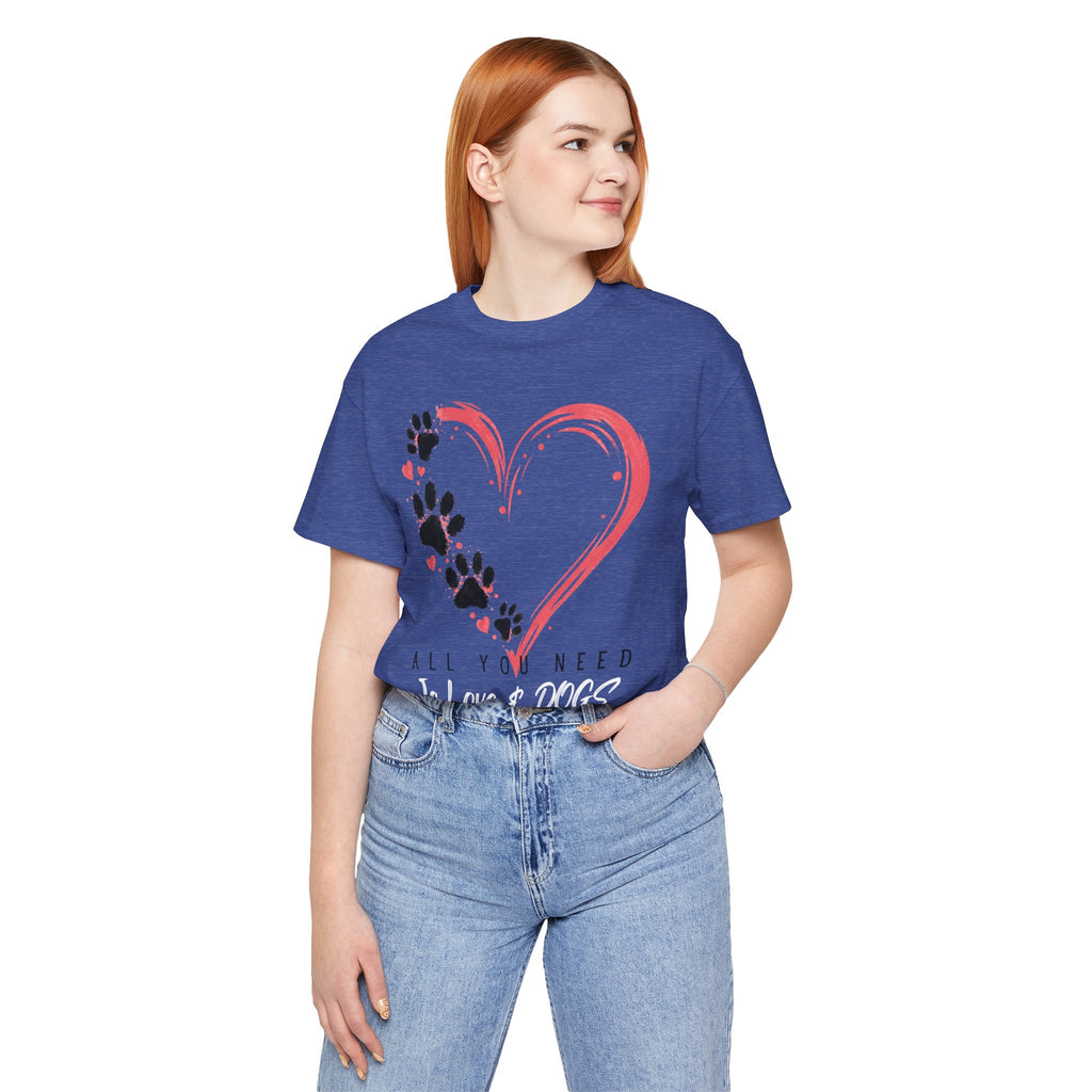 “All You Need Is Love & Dogs” Heart Paw Tee
