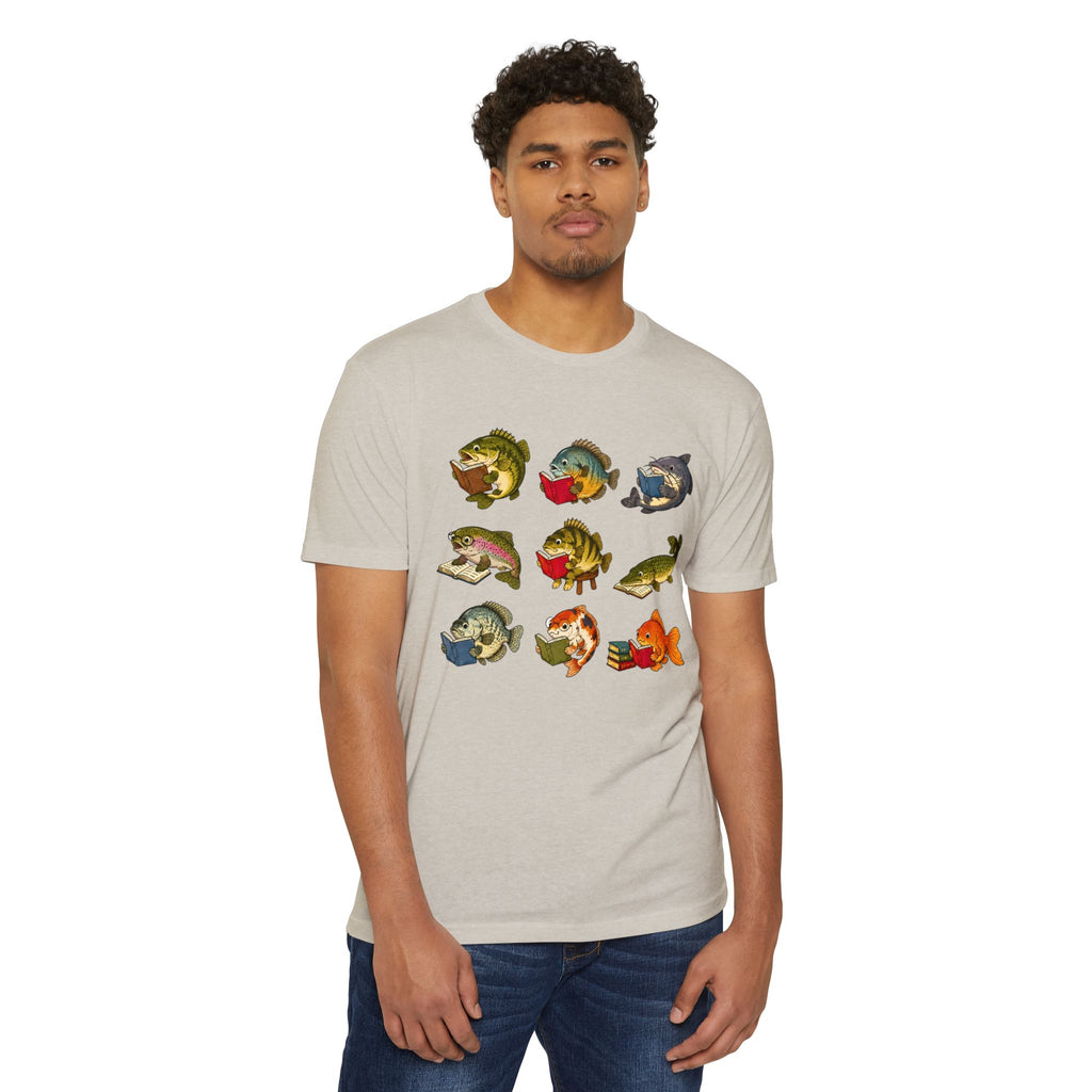 Retro Fish Reading  T-Shirt