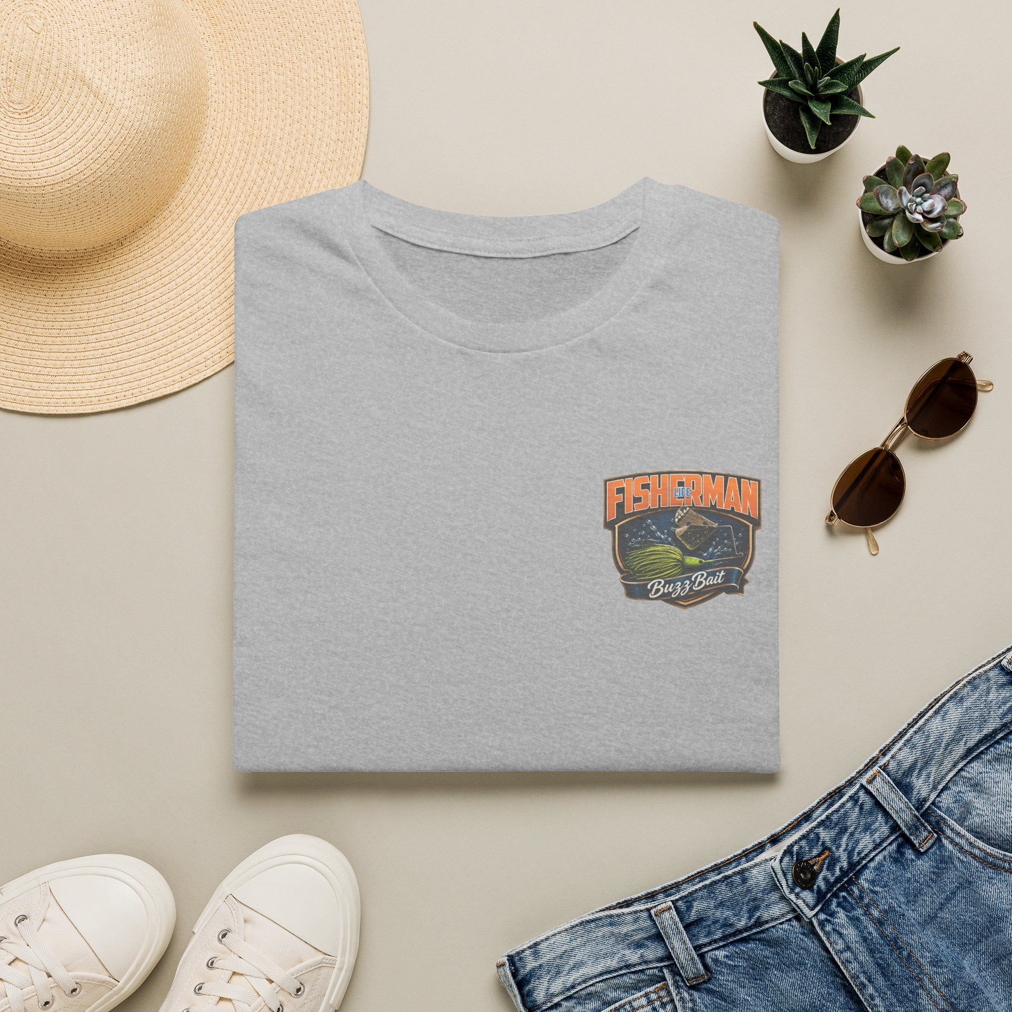 Buzz Bait Fisherman  T-Shirt — Retro Bass Boat Fishing Tee