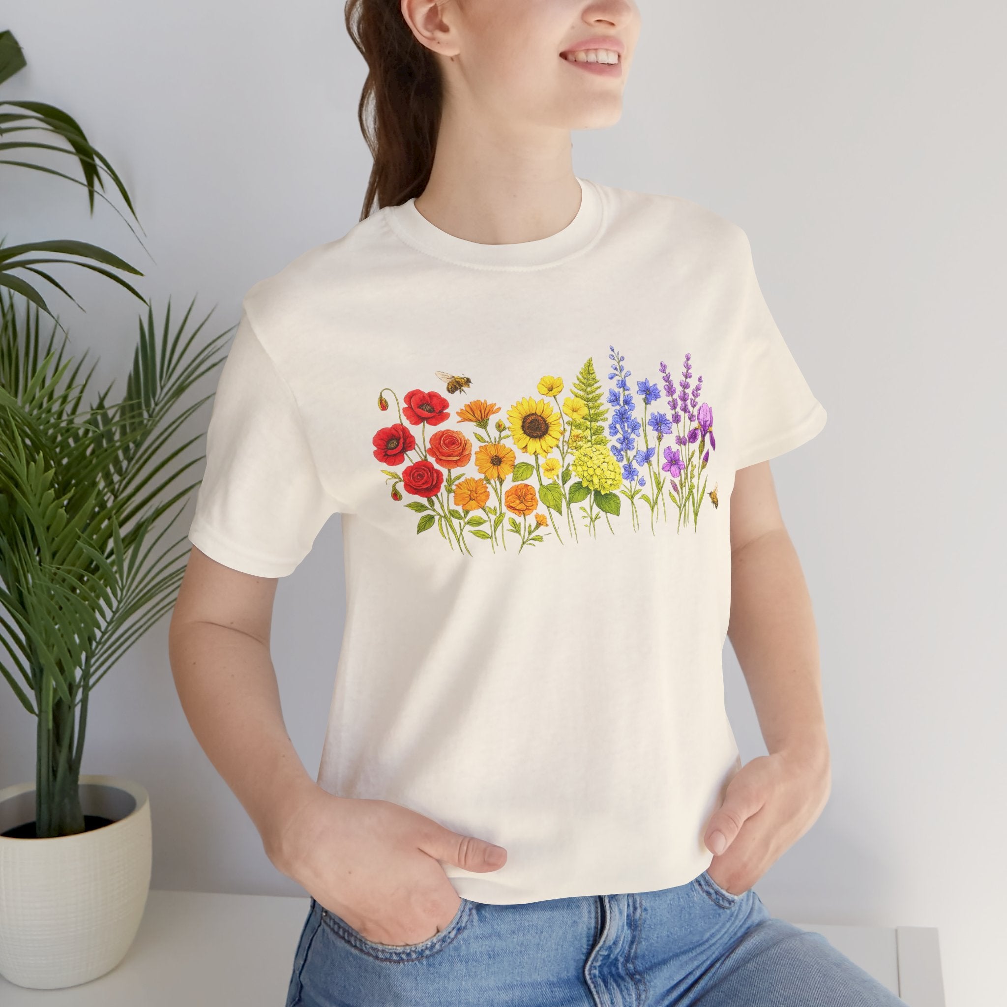 Wildflower Row Floral Garden Graphic T-Shirt