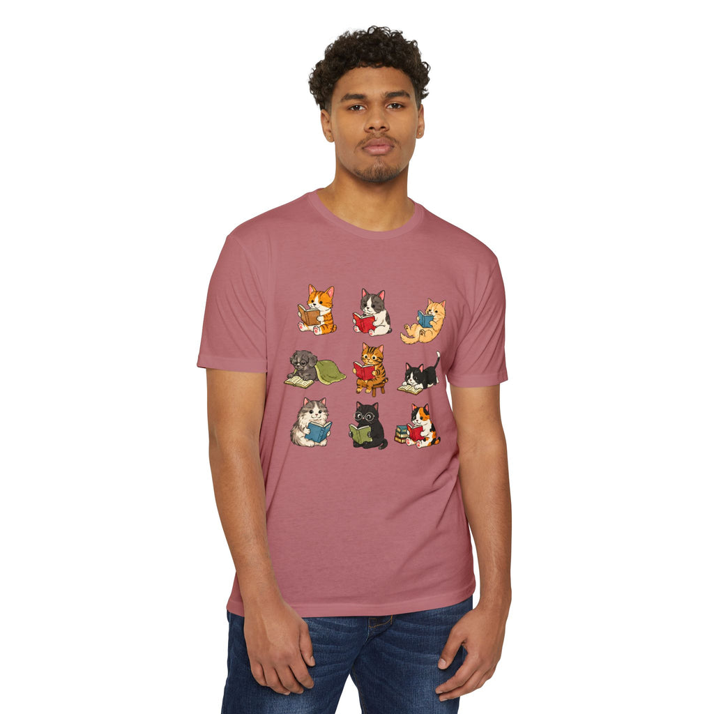 Cute Cats Reading Booklover  T-Shirt