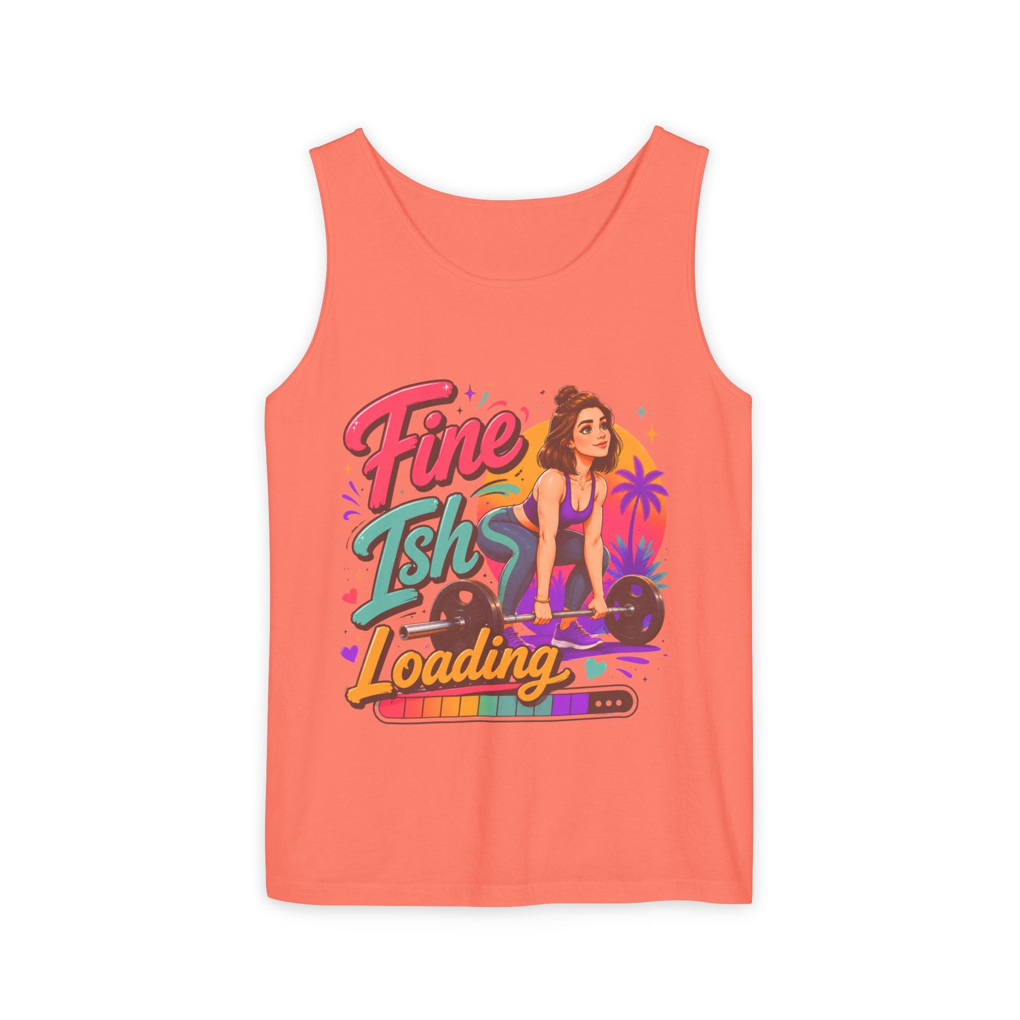 Tank Top — "Fine Ish Loading" Retro Fitness Graphic Tank for Women