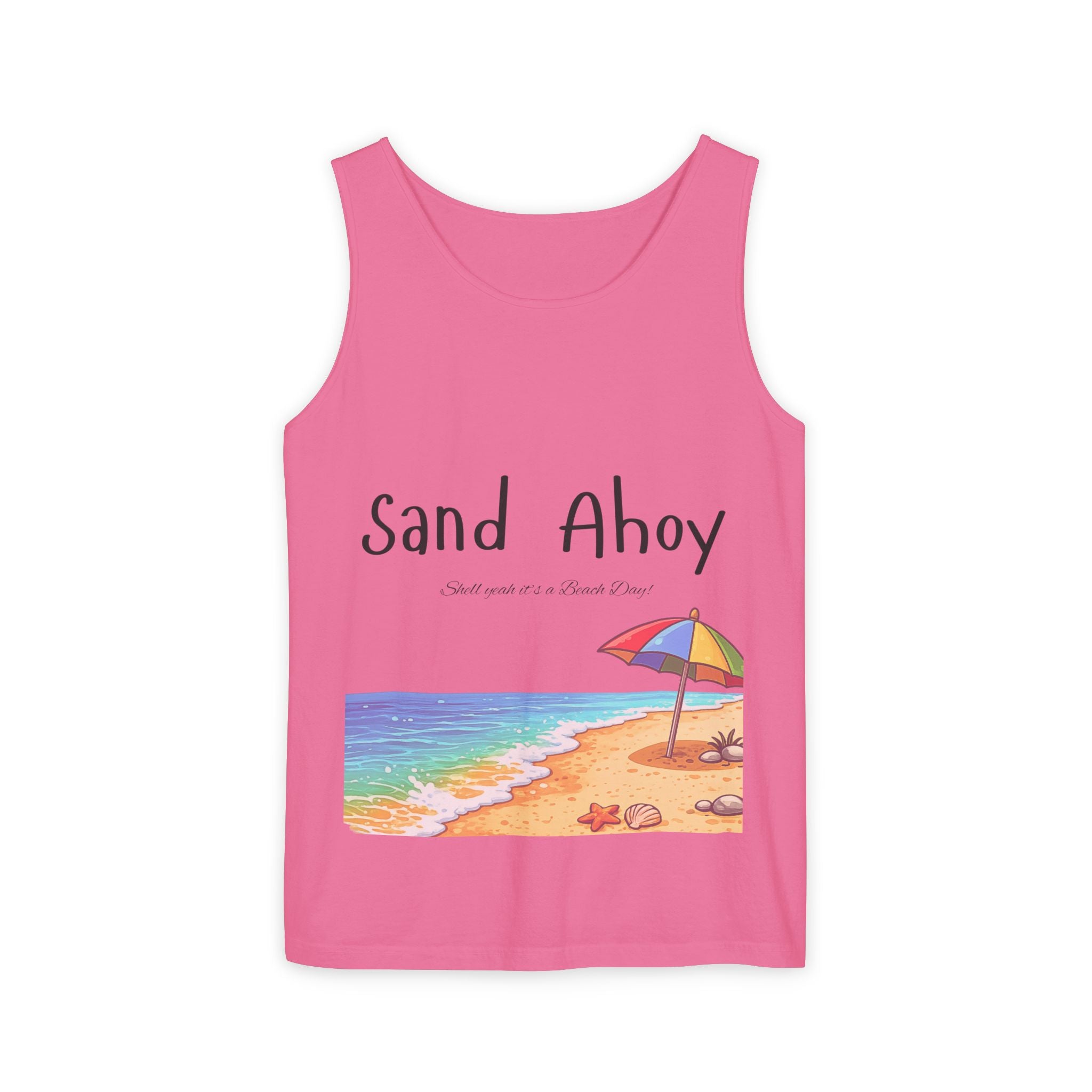 “Sand Ahoy” Seaside Graphic Tank