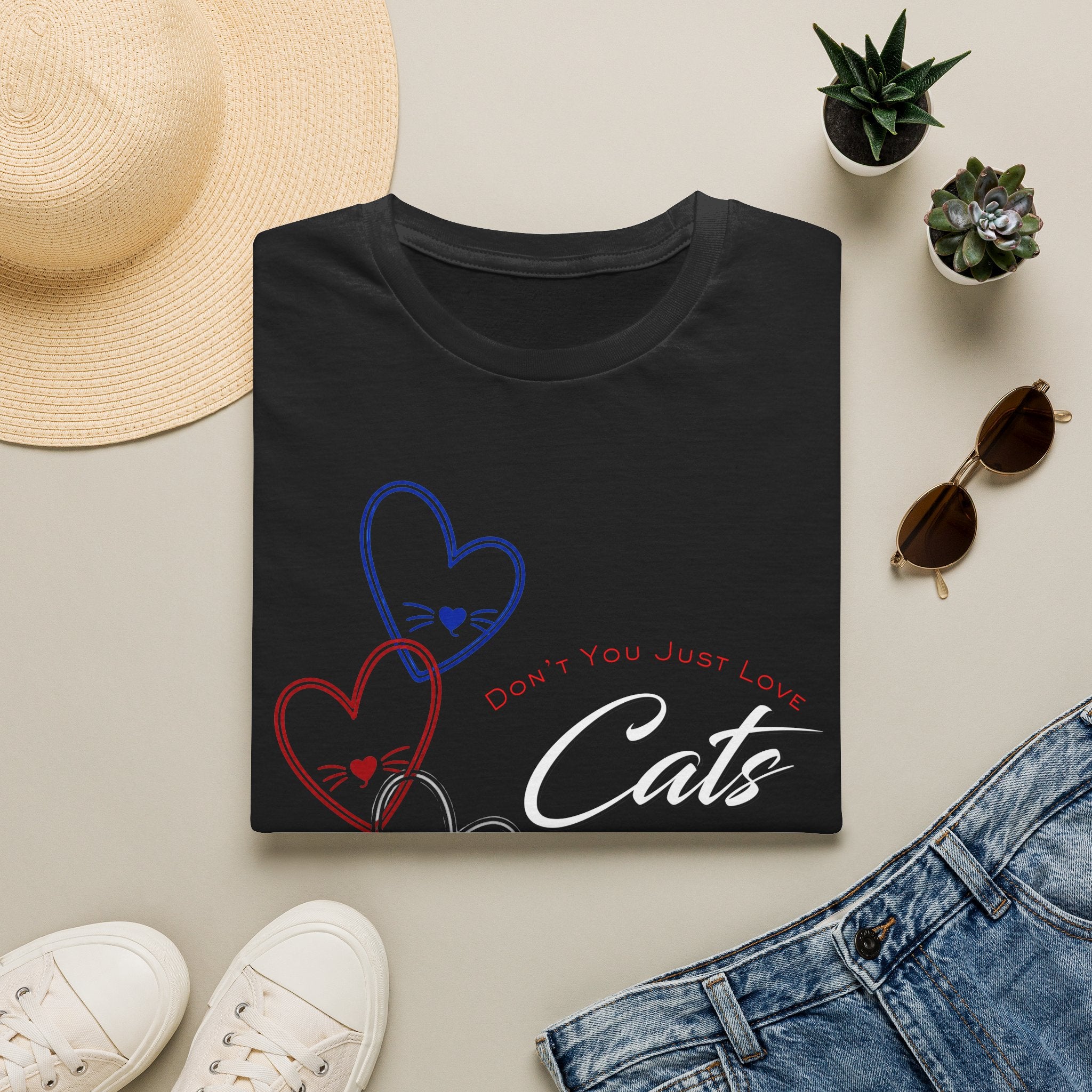 Don't You Just Love Cats? -Cat Lover Heart Graphic Tee