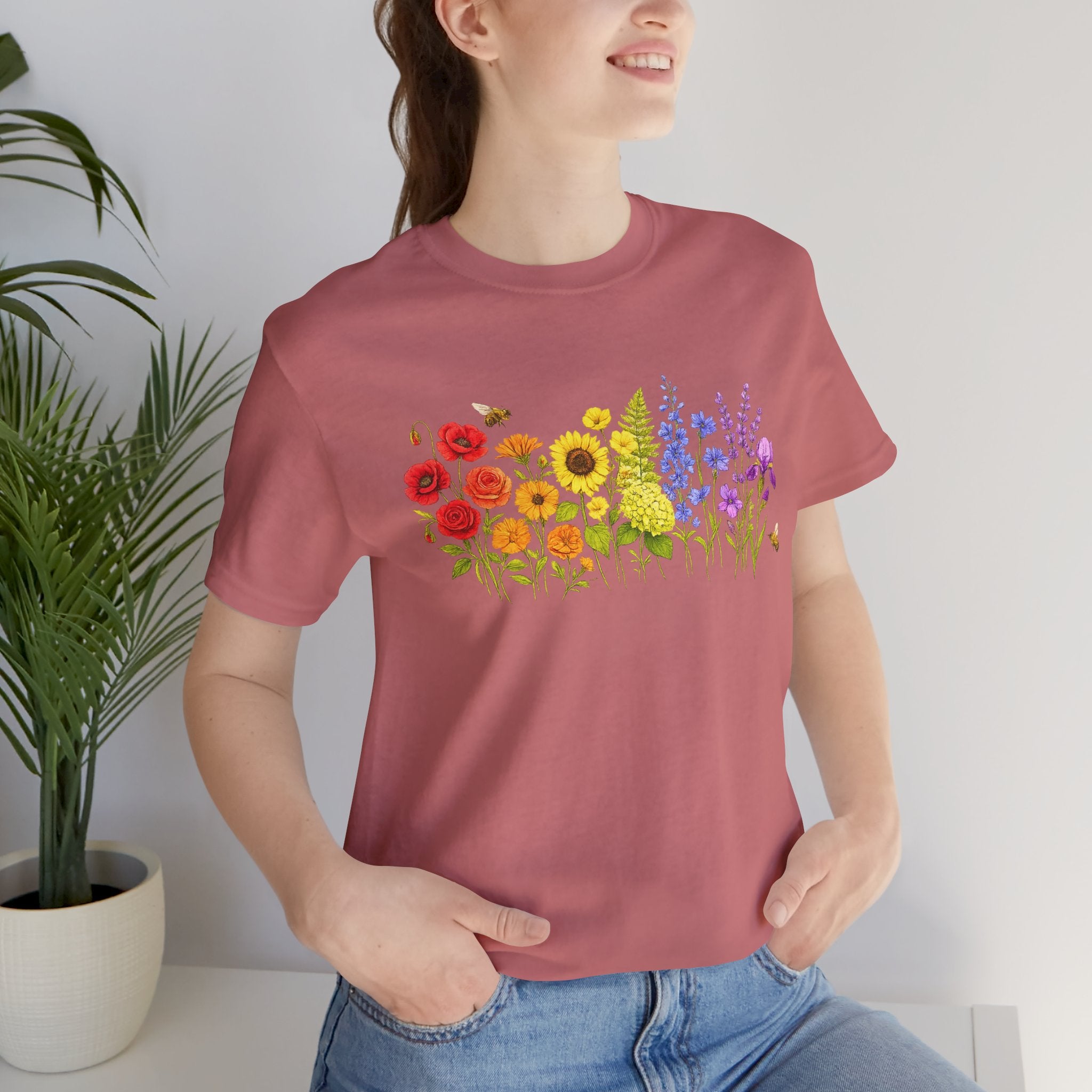 Wildflower Row Floral Garden Graphic T-Shirt