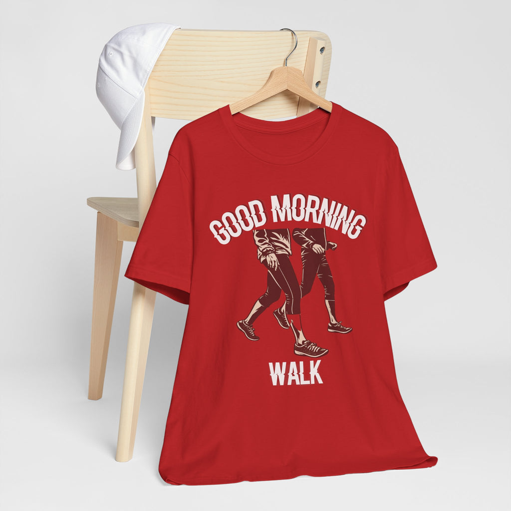 Good Morning Walk Tee — Retro Walking Graphic T-Shirt for Fitness & Morning Strolls