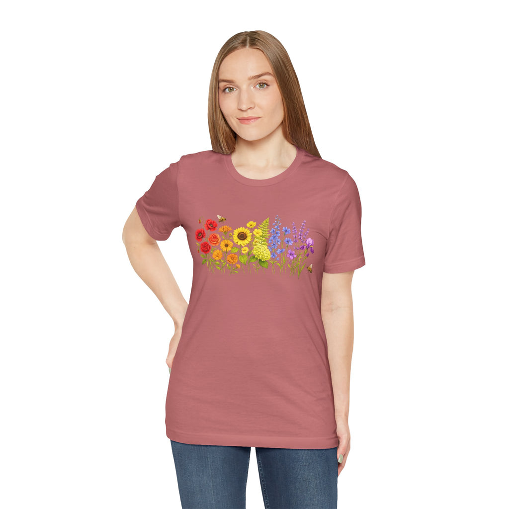 Wildflower Row Floral Garden Graphic T-Shirt