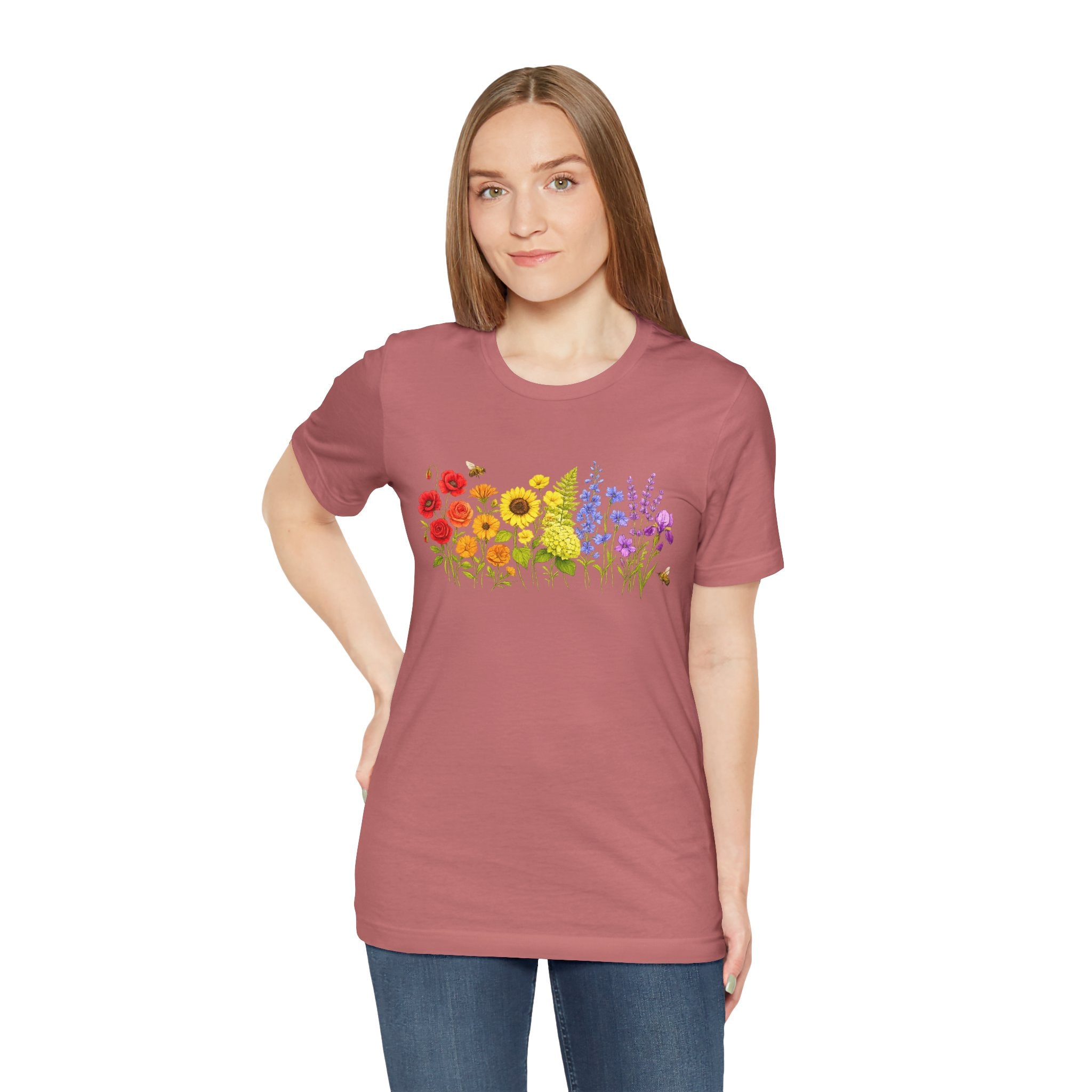 Wildflower Row Floral Garden Graphic T-Shirt
