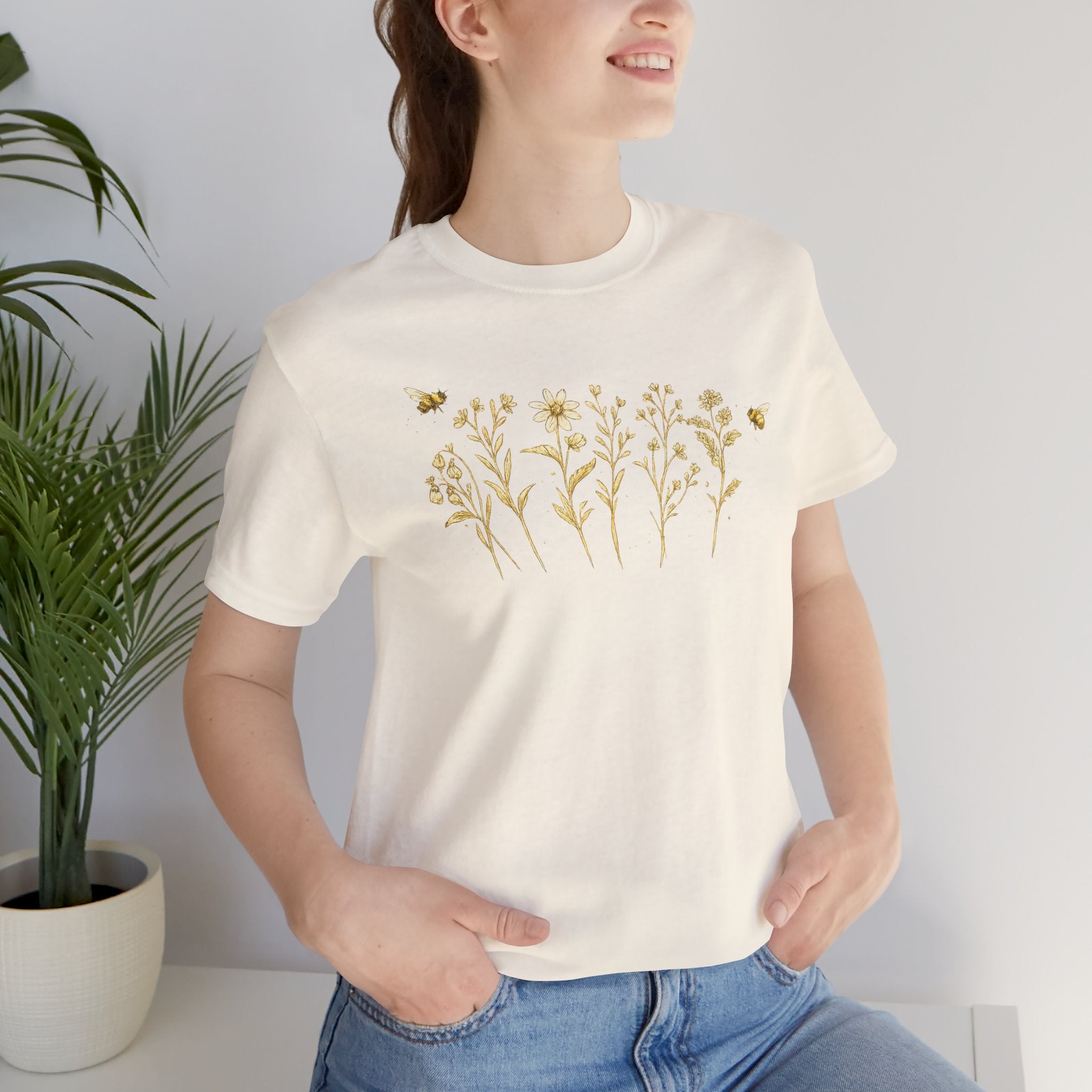 Gold Wildflower Graphic T-Shirt