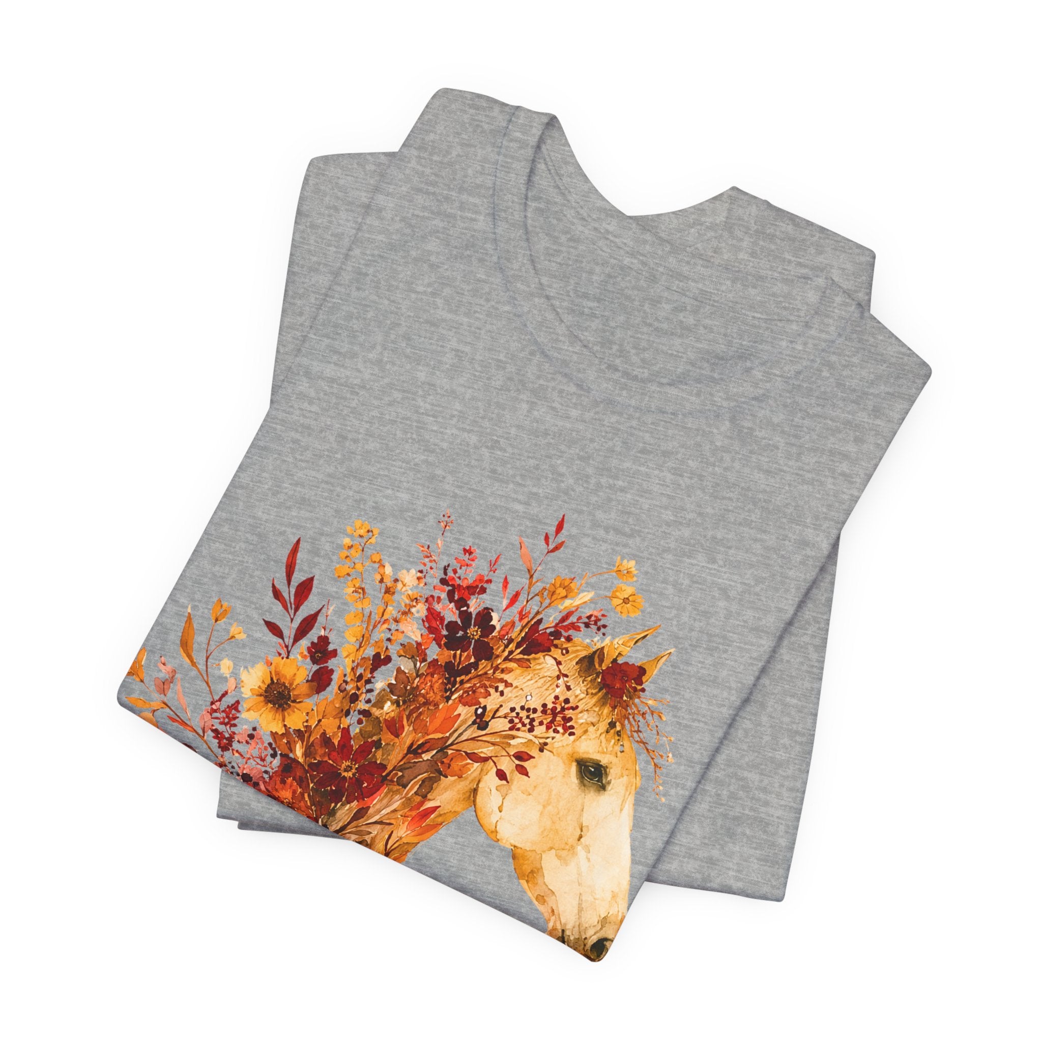 Autumn Sunflower Horse Graphic T-Shirt