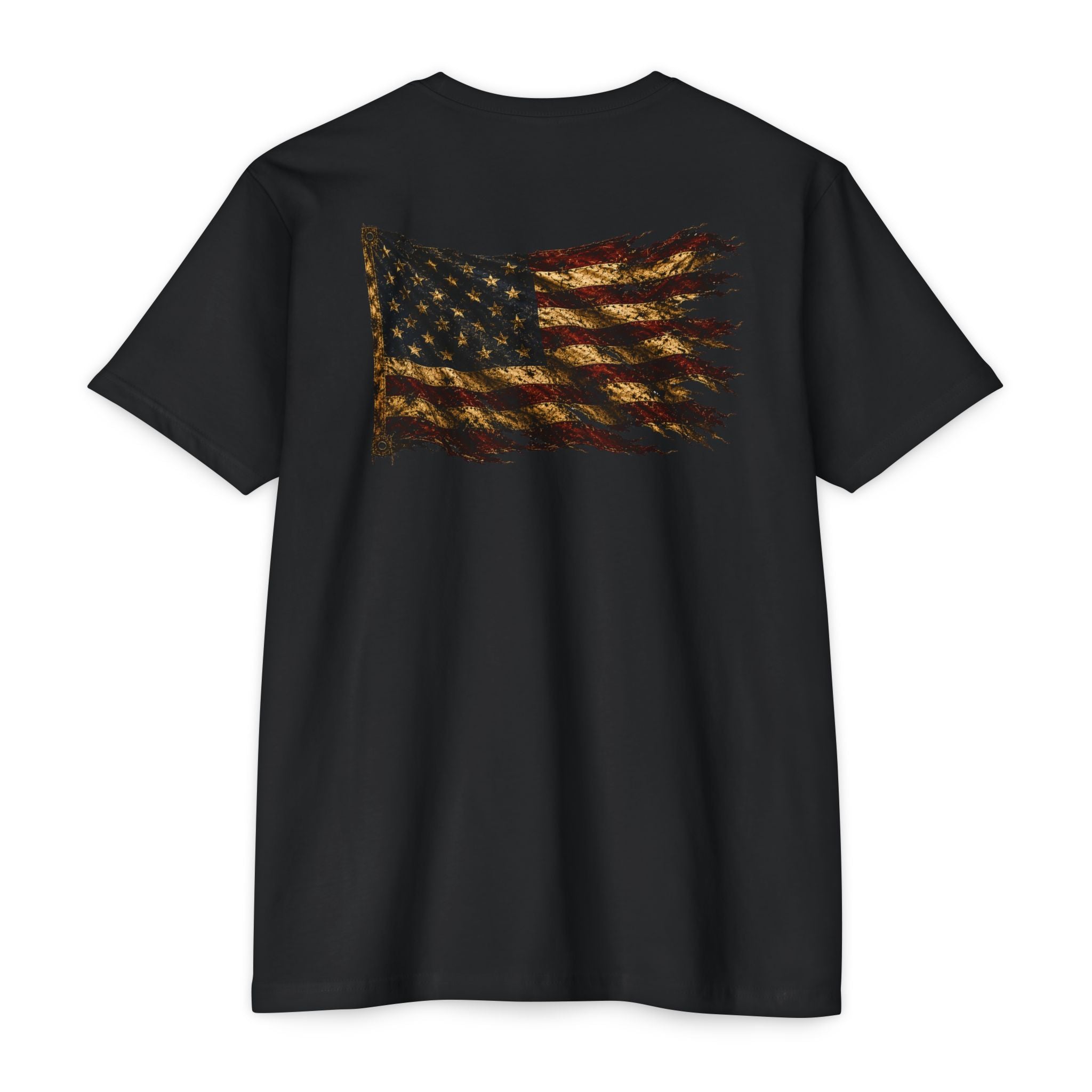 Don't Tread On Me T-Shirt — Distressed American Flag & Snake Patriotic Tee