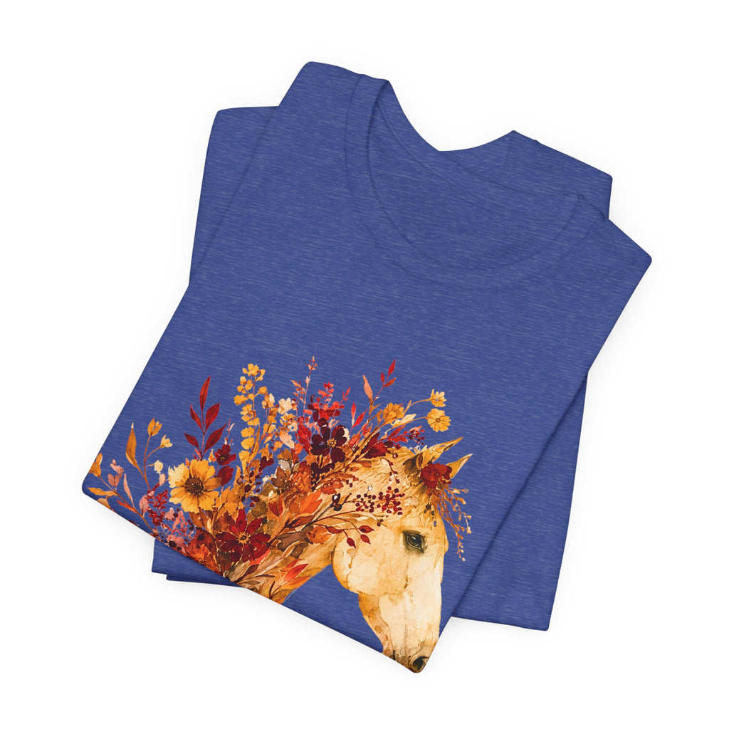 Autumn Sunflower Horse Graphic T-Shirt