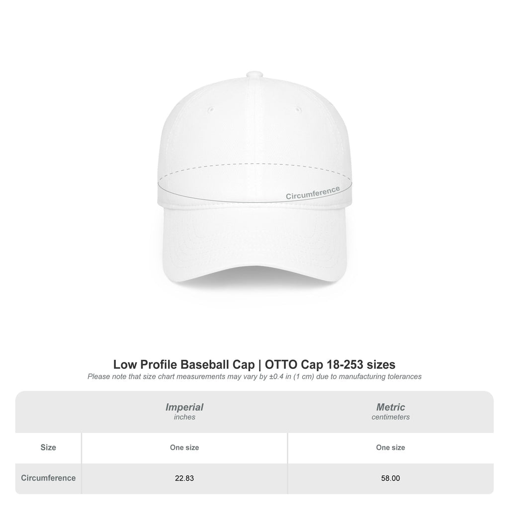 Red 'POWERFUL' Embroidered Low Profile Baseball Cap