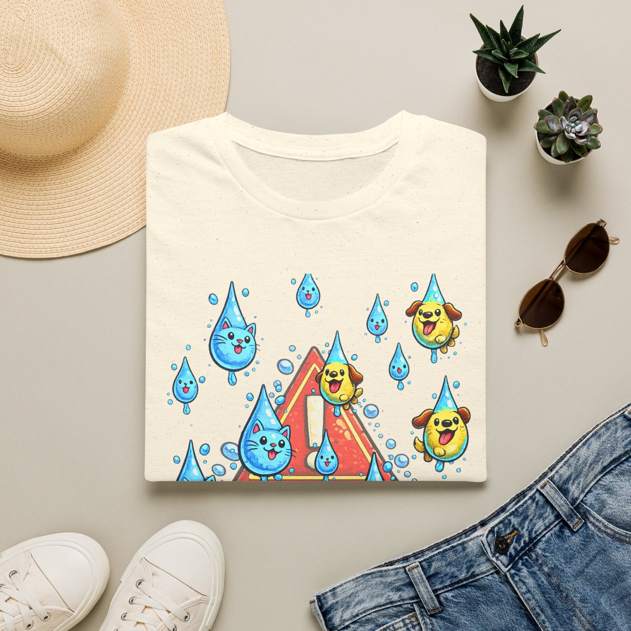 Weather Alert T-Shirt  " It's Raining Cats & Dogs"