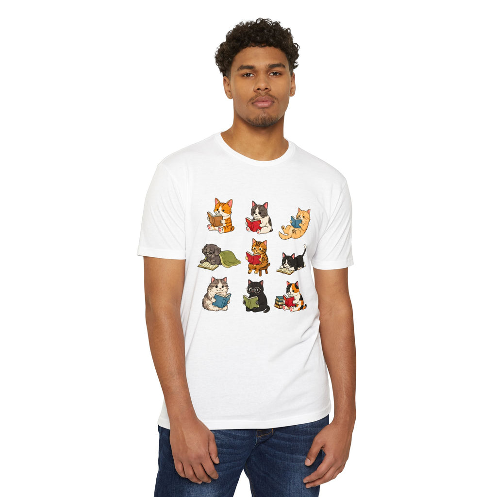 Cute Cats Reading Booklover  T-Shirt