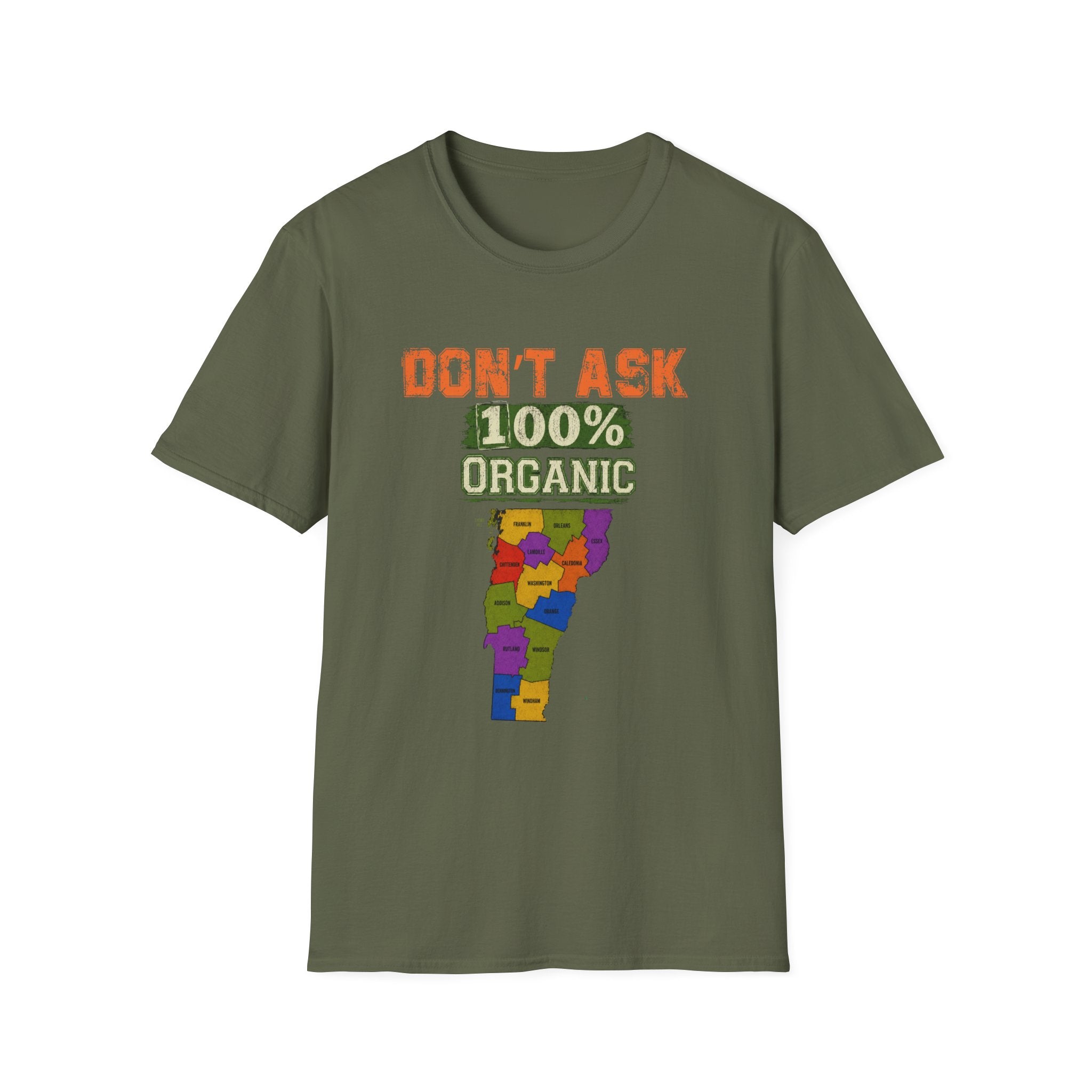Don't Ask 100% Organic T-Shirt — Vermont Pride State Map Tee