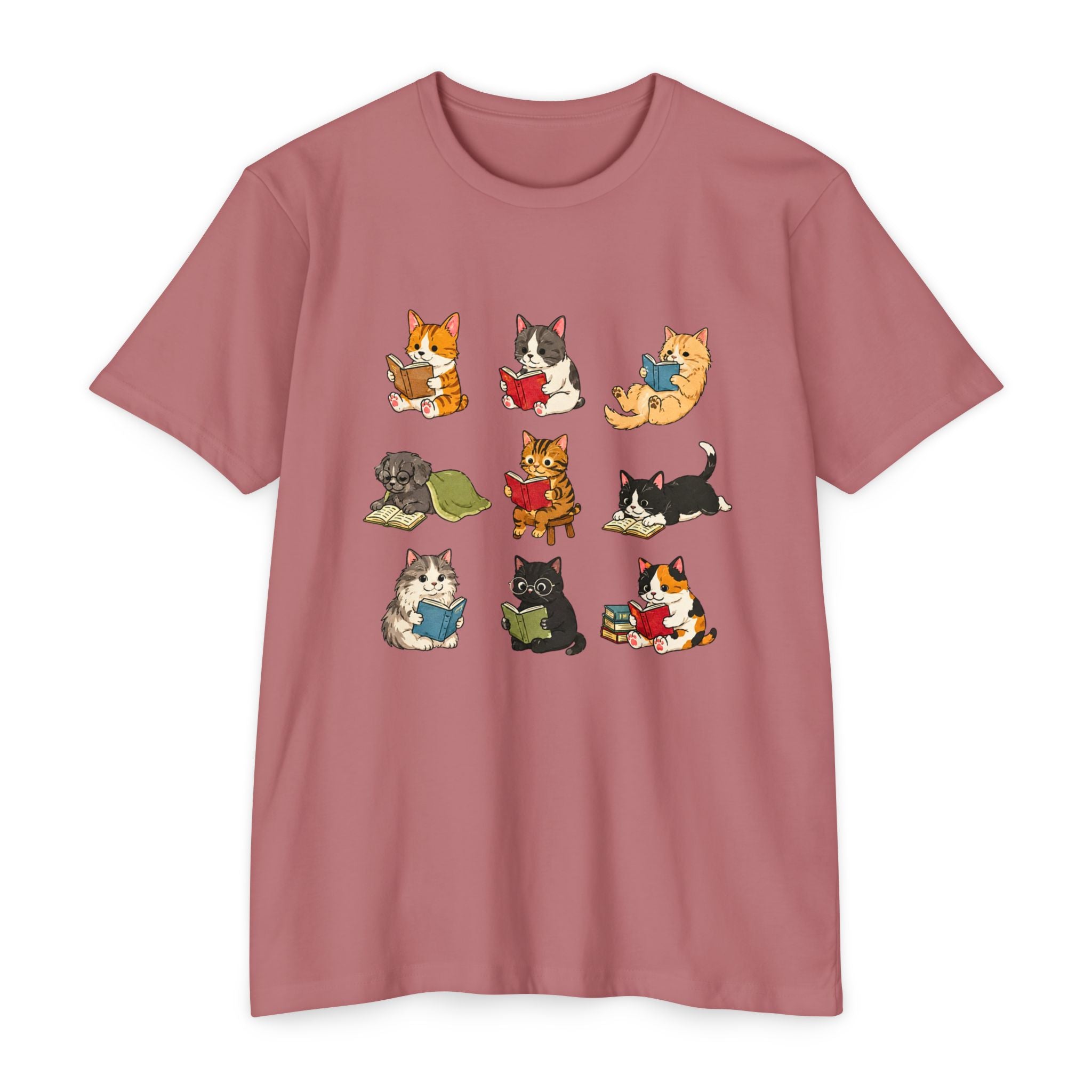 Cute Cats Reading Booklover  T-Shirt