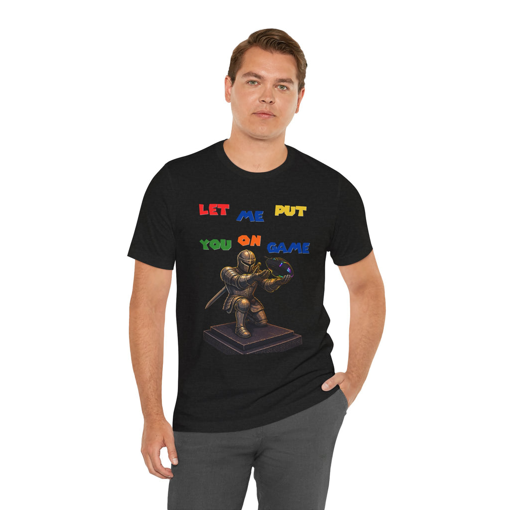 "Let Me Put You On Game" PC Mouse— Retro Gamer Knight Graphic Tee