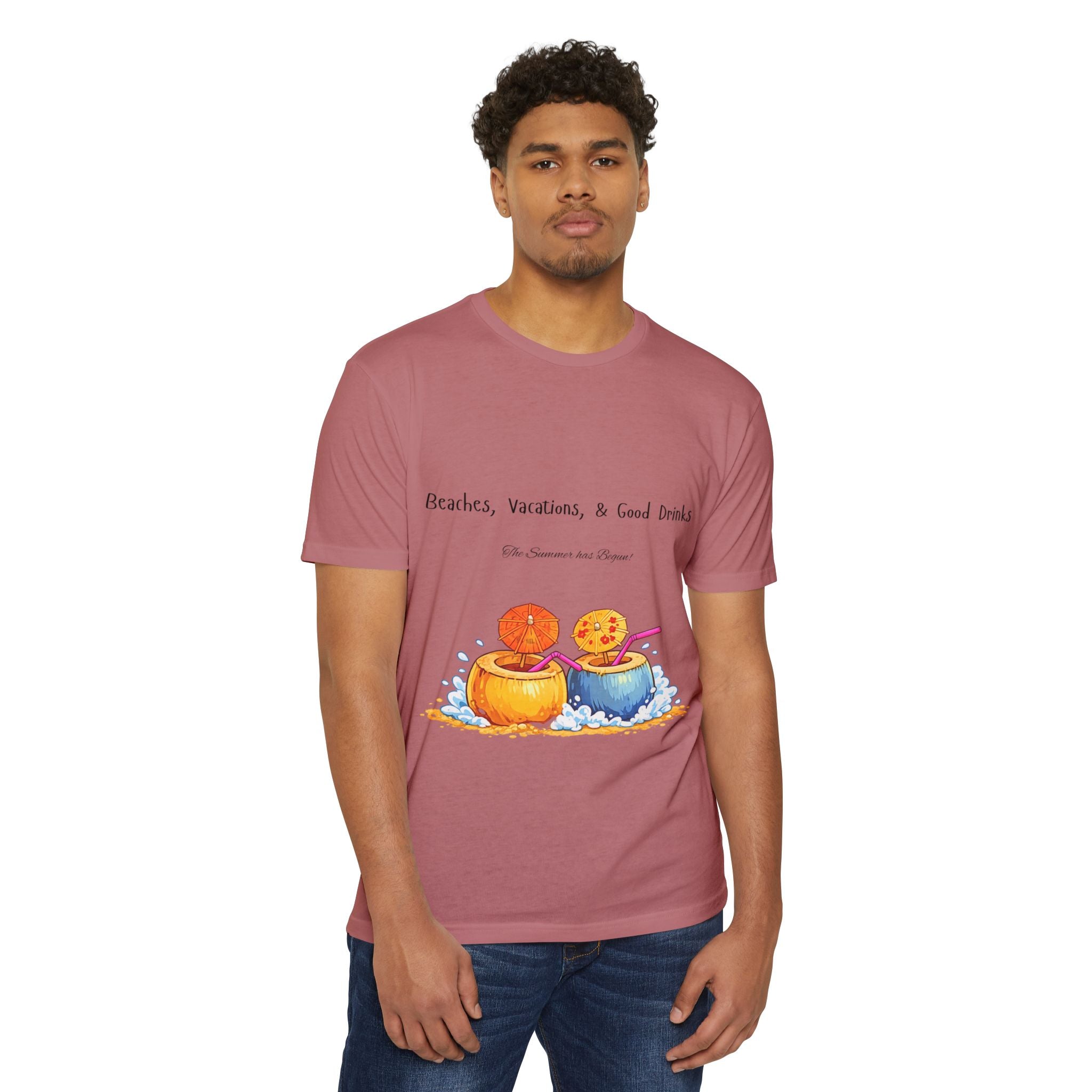 "Beaches, Vacations, & Good Drinks" Tropical Drink Tee