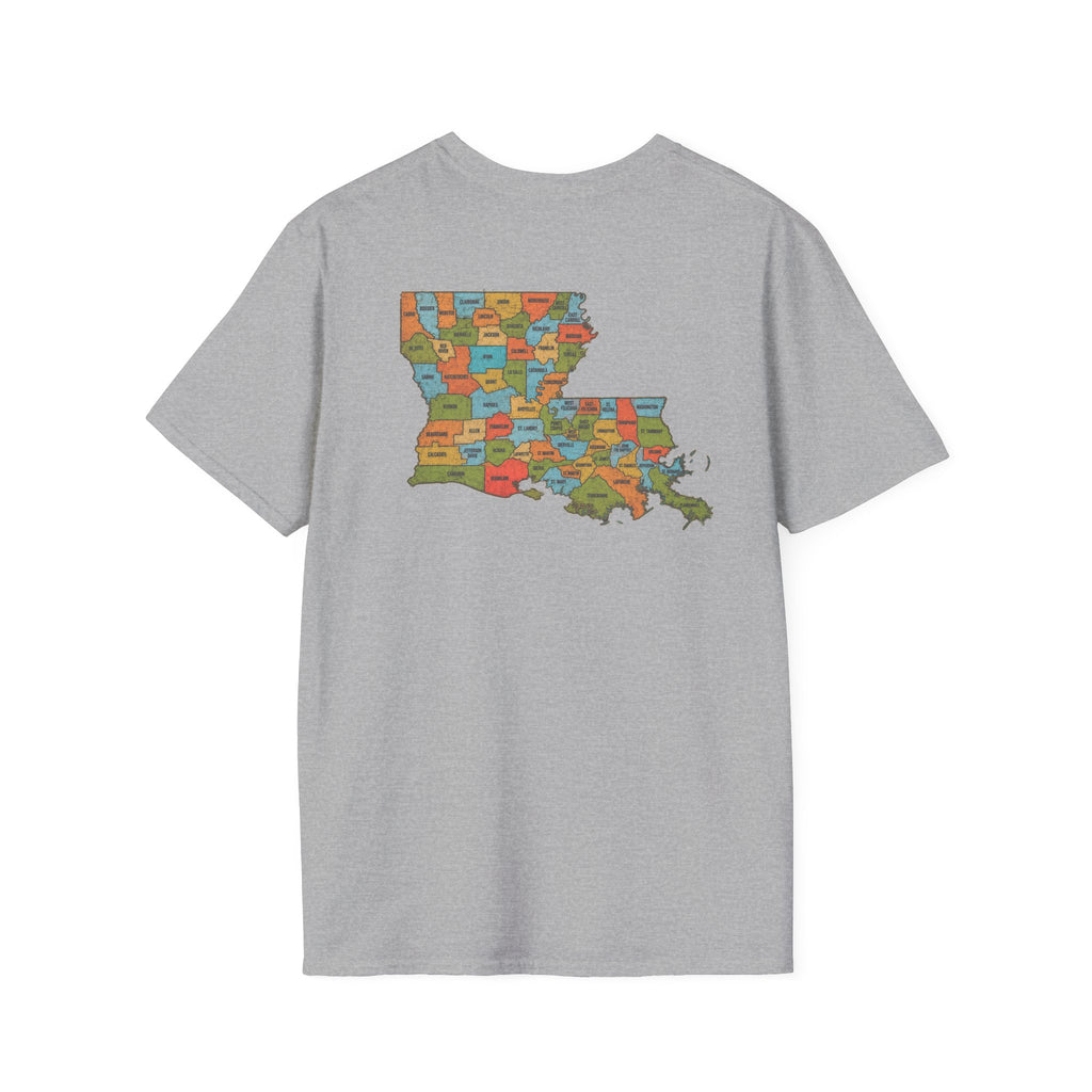 T-Shirt — “Don’t Ask 100% Organic” Louisiana Map Graphic