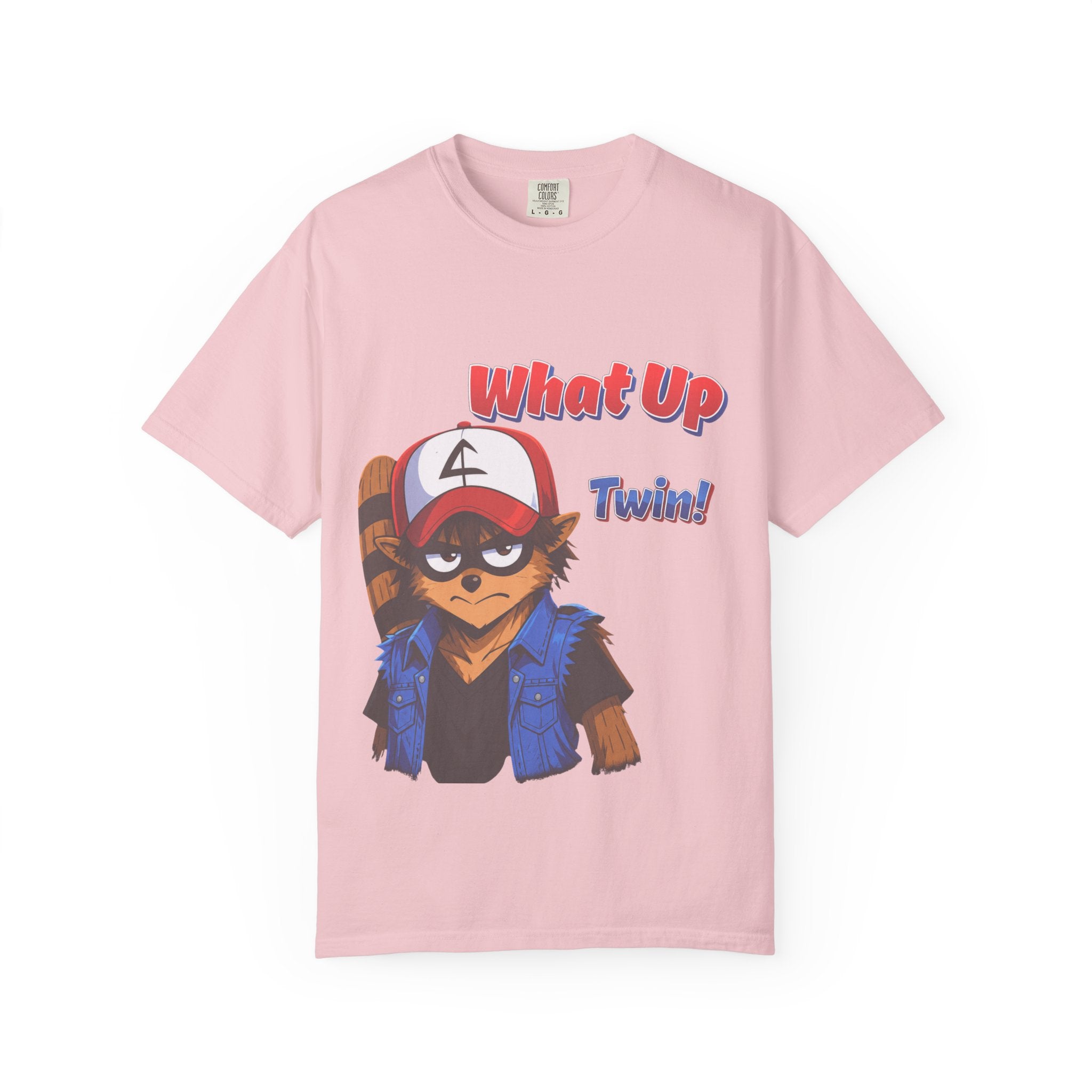 What Up Twin! Graphic T-Shirt — Cute Raccoon Character Tee