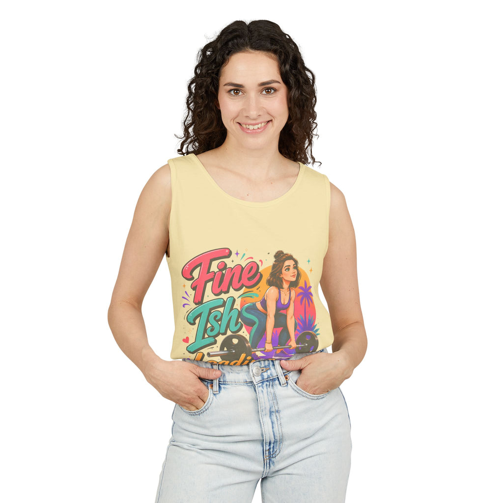 Tank Top — "Fine Ish Loading" Retro Fitness Graphic Tank for Women