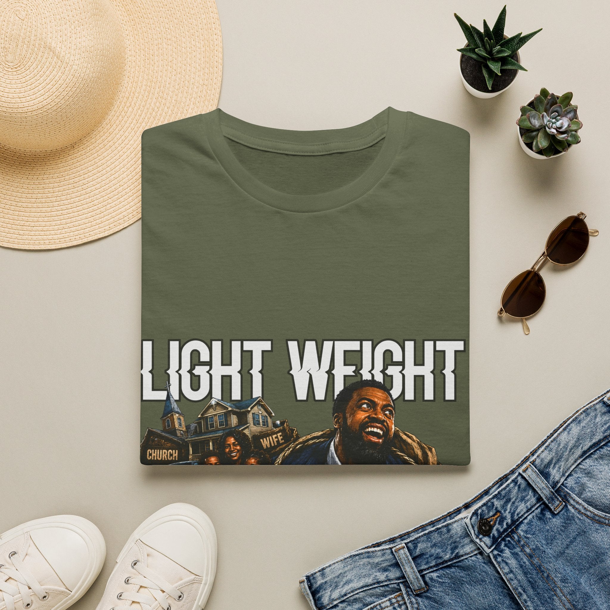 "Light Weight Baby" T‑Shirt – Father Graphic Tee