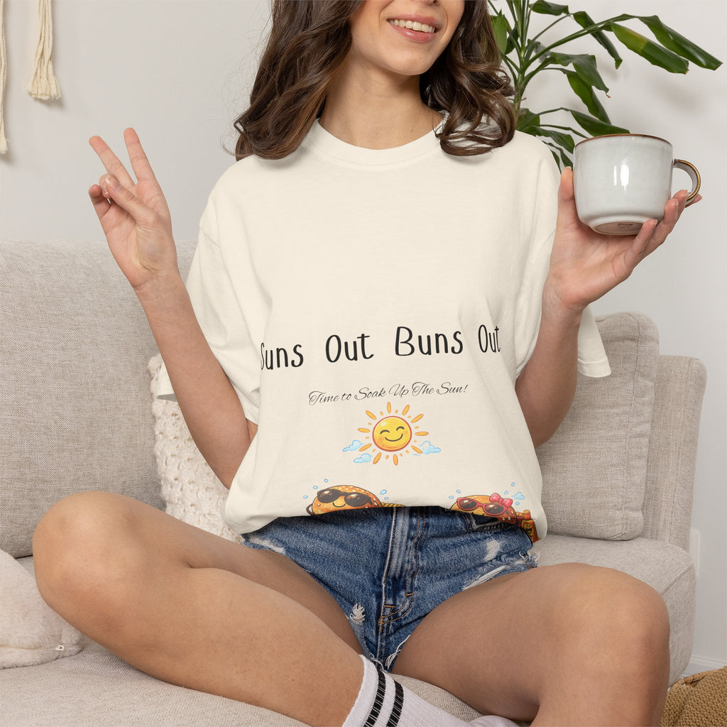 Suns Out Buns Out T-Shirt — Funny Burger Beach Tee