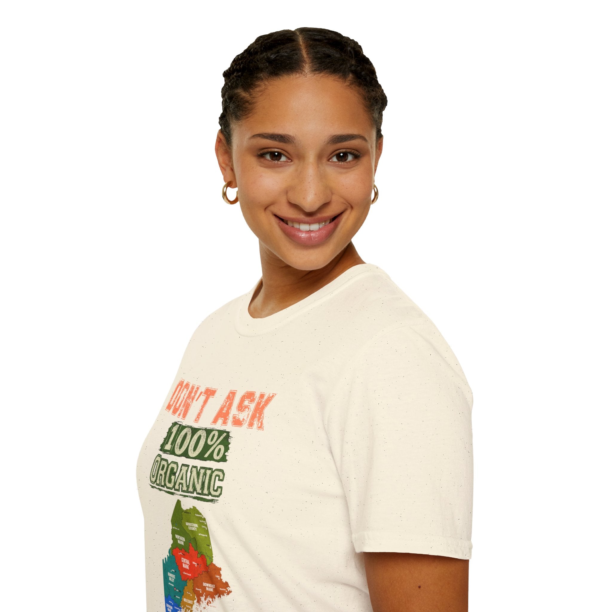 T-Shirt — "Don't Ask 100% Organic" Maine Pride Graphic Tee