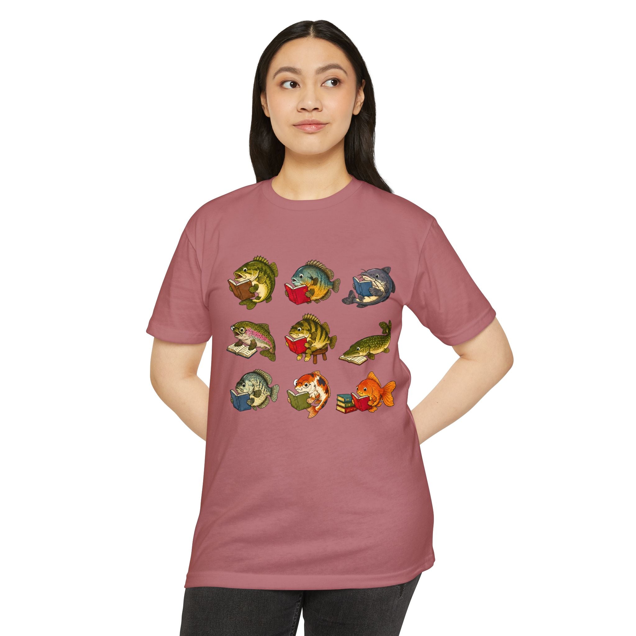 Retro Fish Reading  T-Shirt