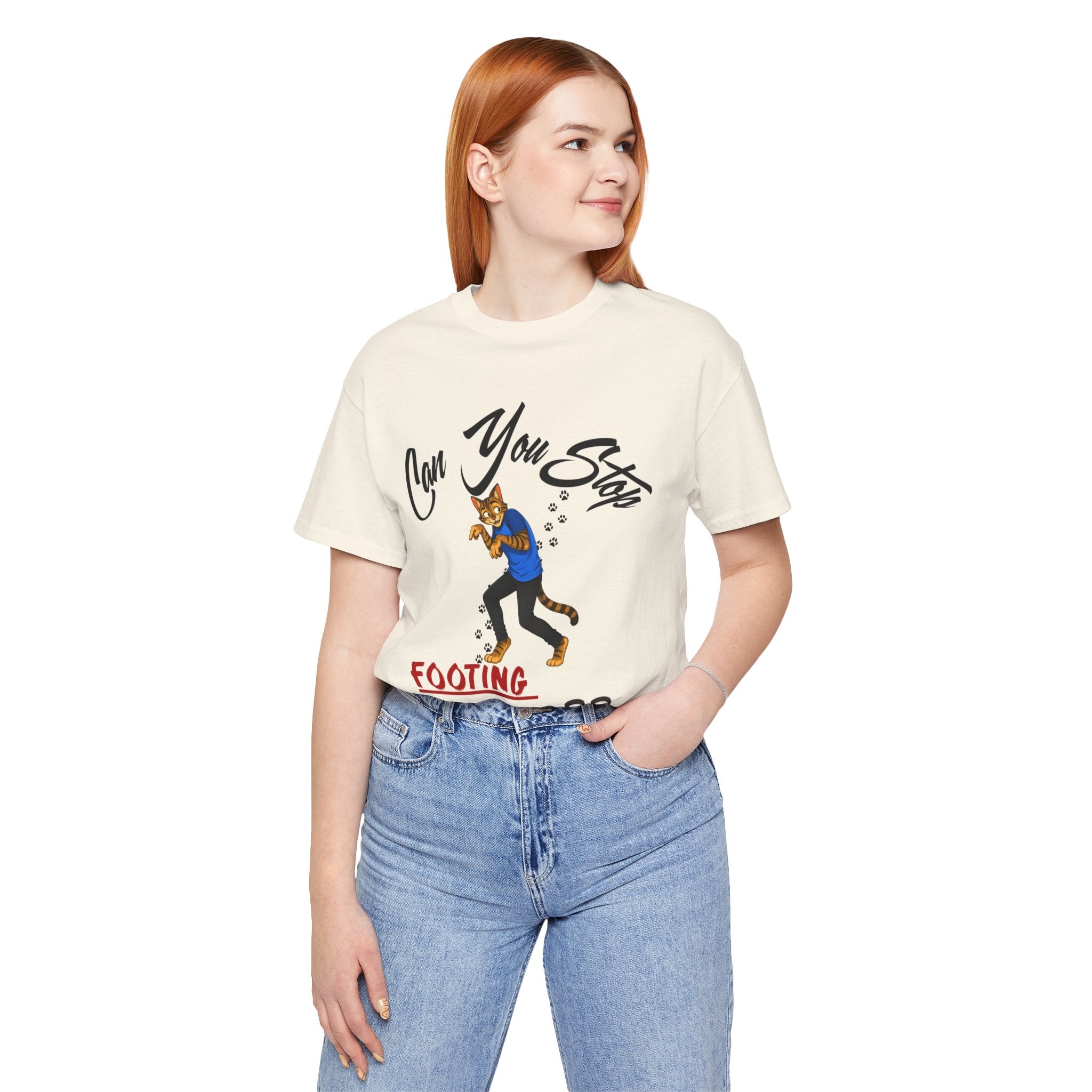 Can You Stop "P" Footing Around??” — Funny Paw Print Tee