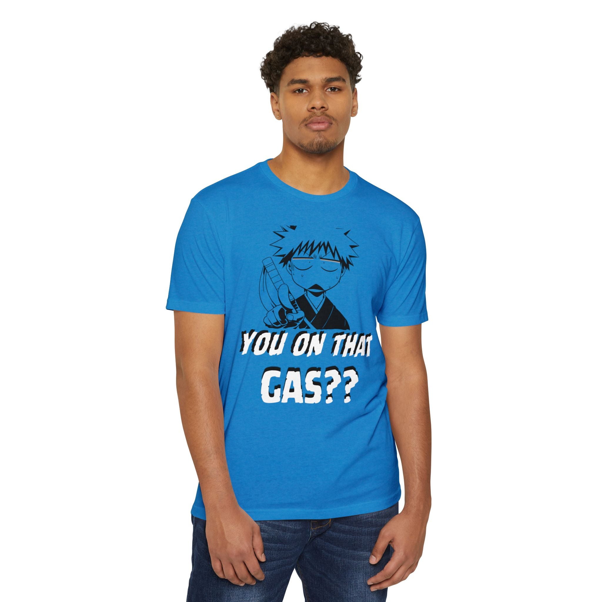 Anime Graphic T-Shirt — "You On That Gas??" Cartoon Character Tee