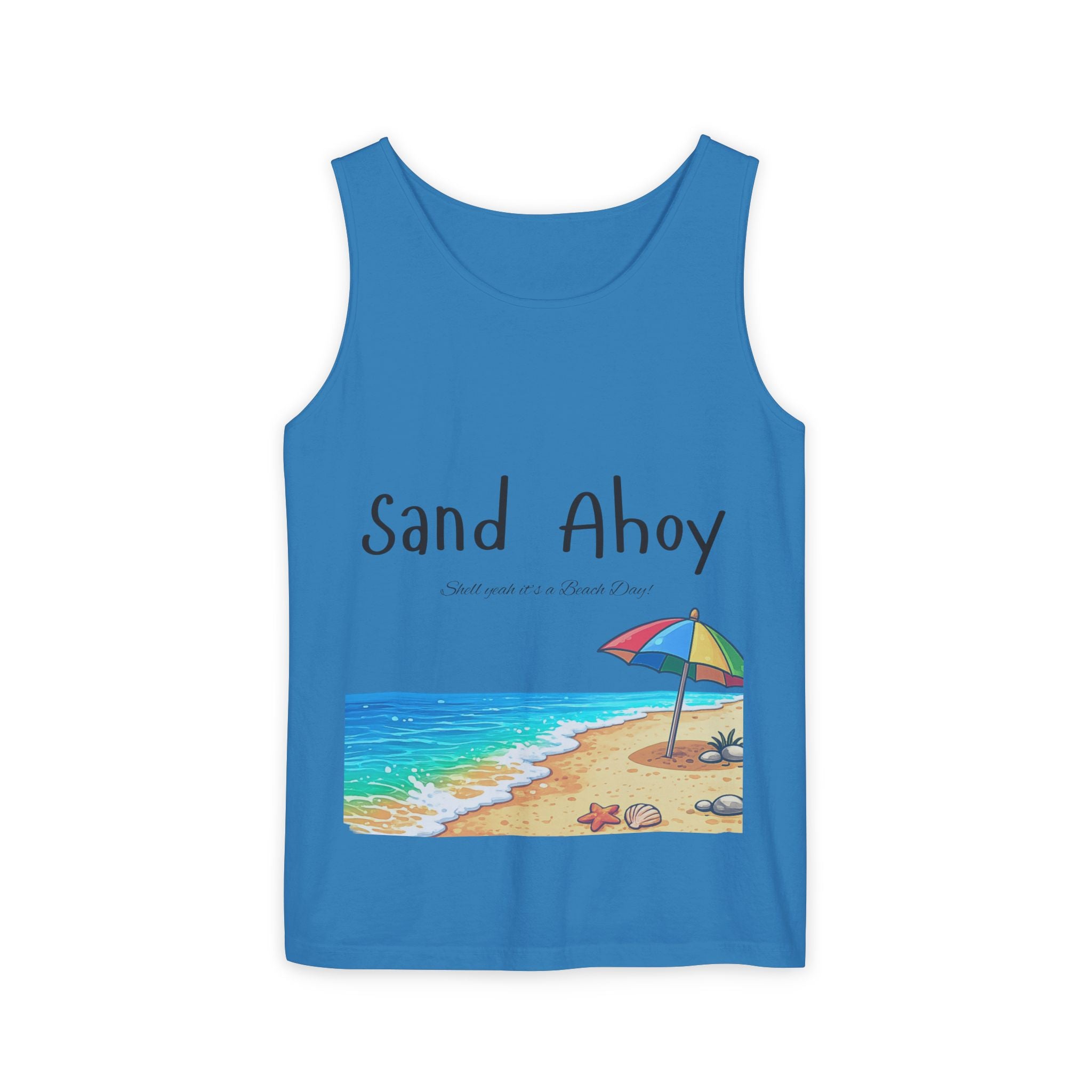 “Sand Ahoy” Seaside Graphic Tank