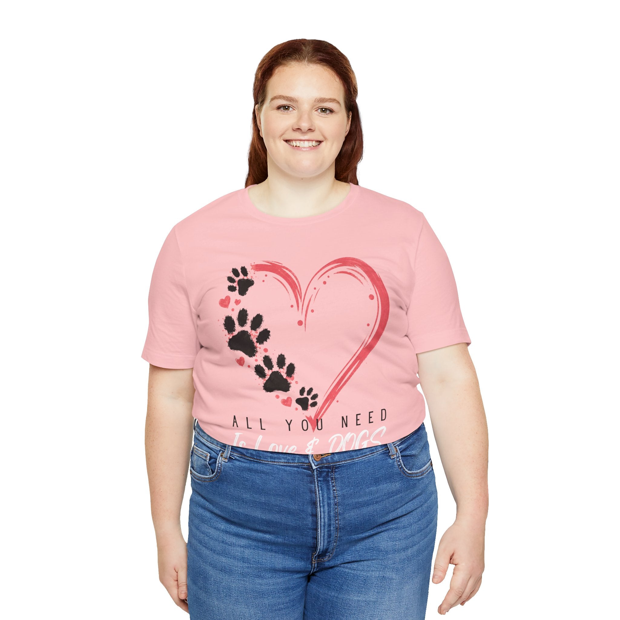 “All You Need Is Love & Dogs” Heart Paw Tee