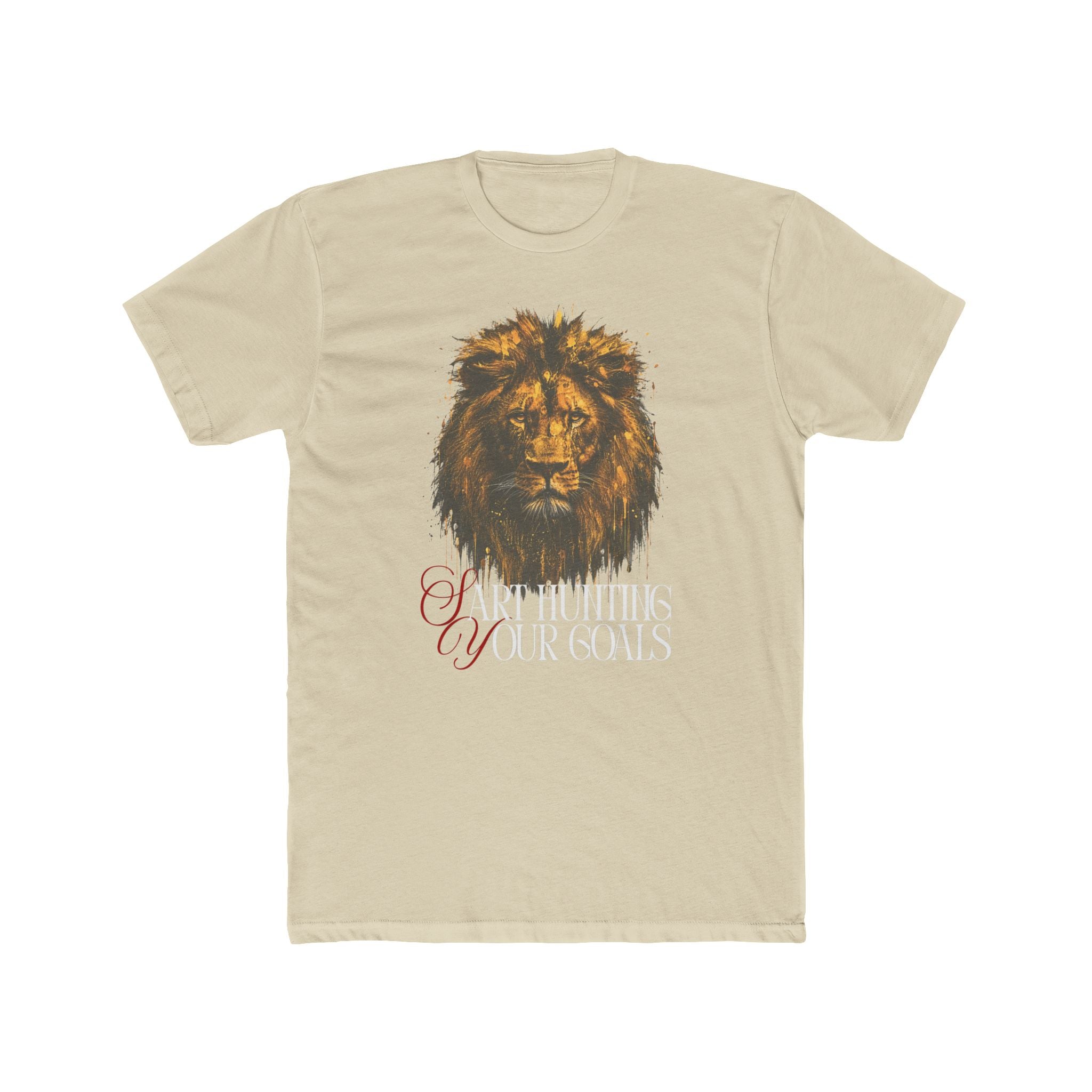 'Start Hunting Your Goals' Inspirational Lion Graphic Tee