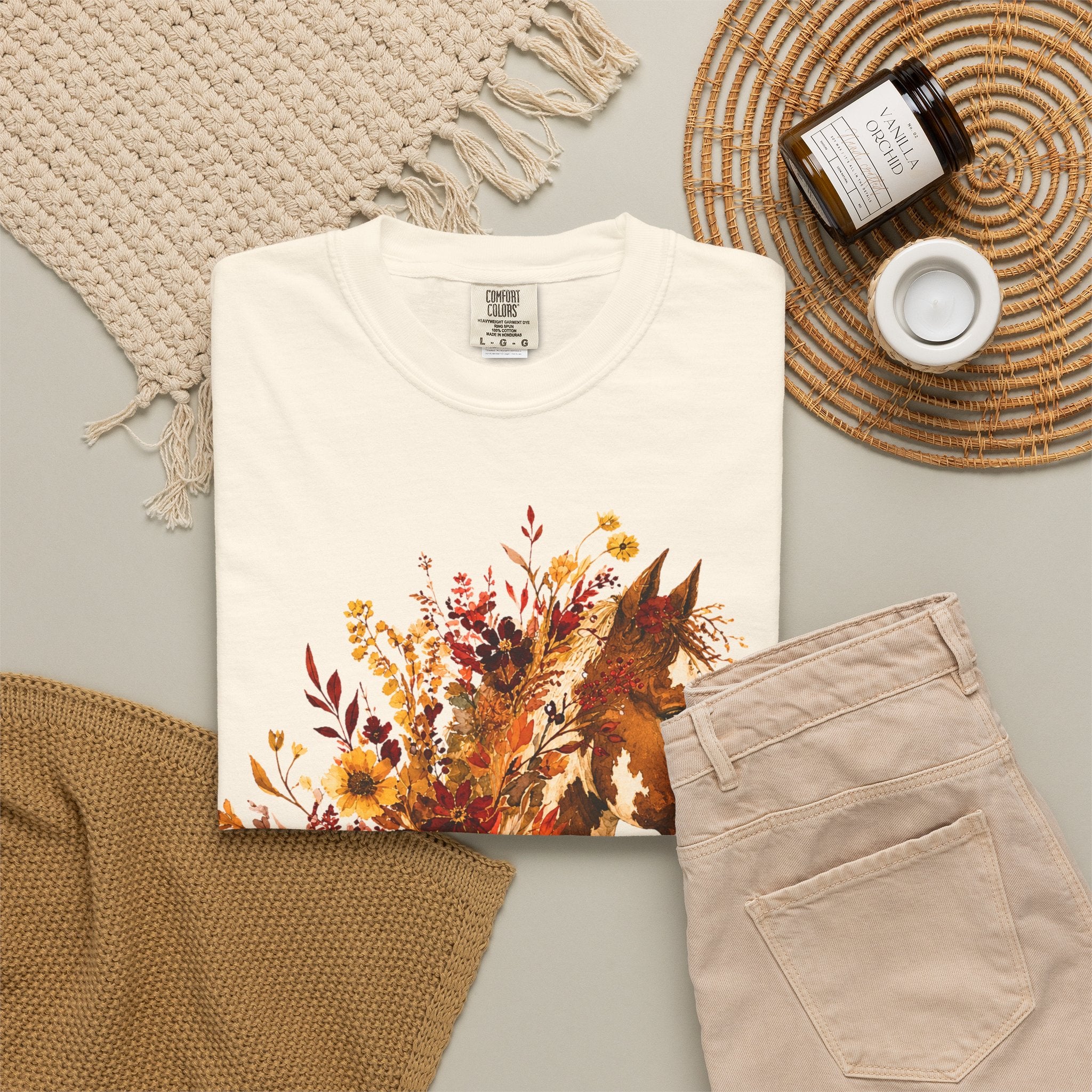 Autumn Sunflower Horse Head Tee
