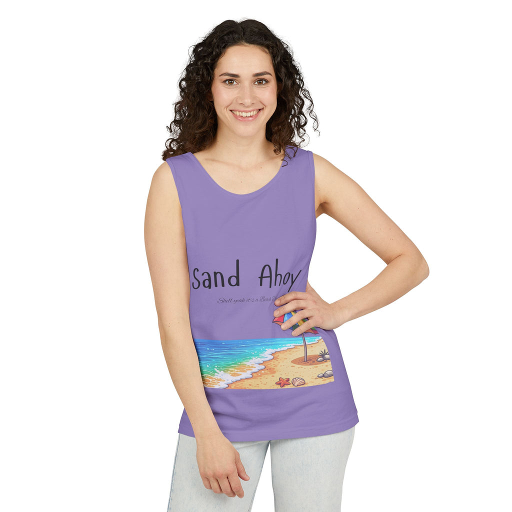 “Sand Ahoy” Seaside Graphic Tank