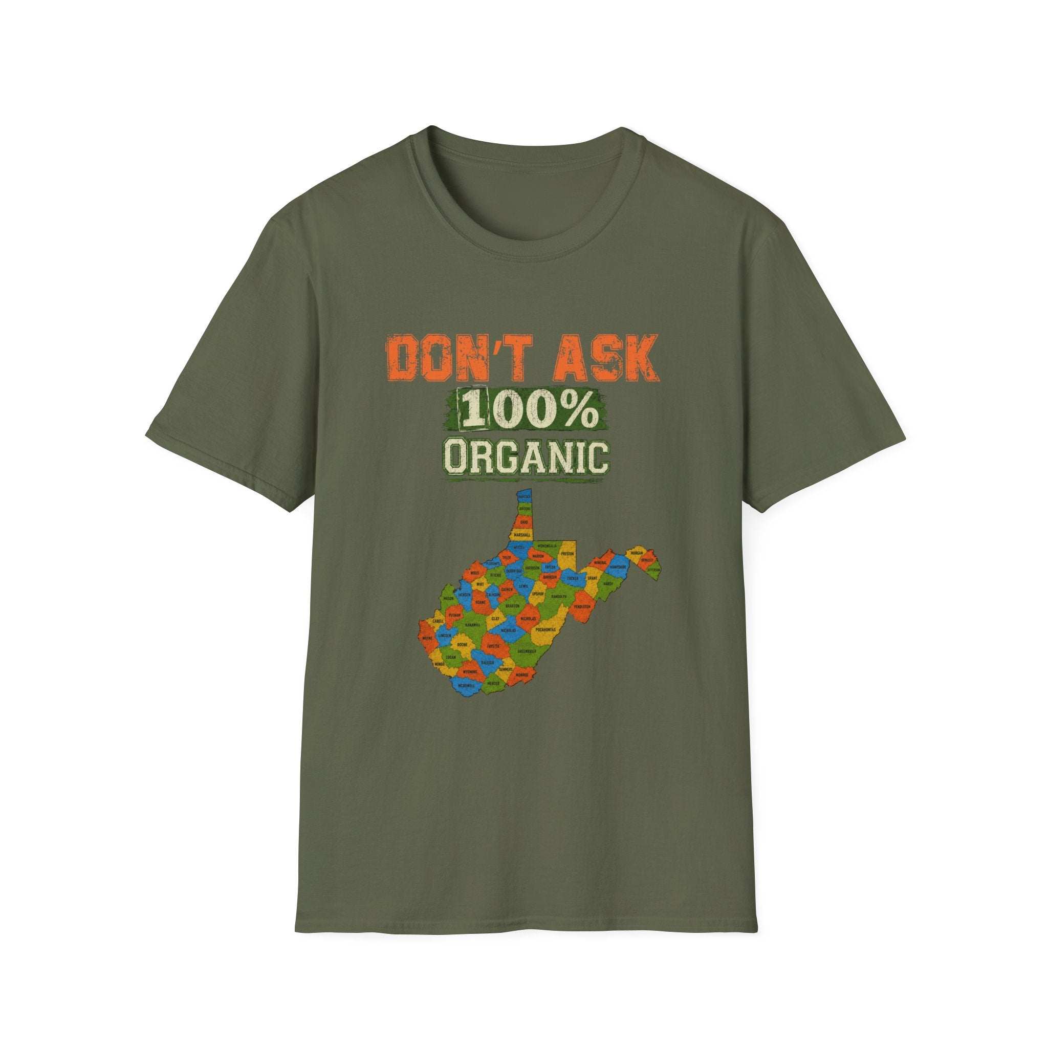 Don't Ask 100% Organic T-Shirt — West Virginia Pride Graphic Tee