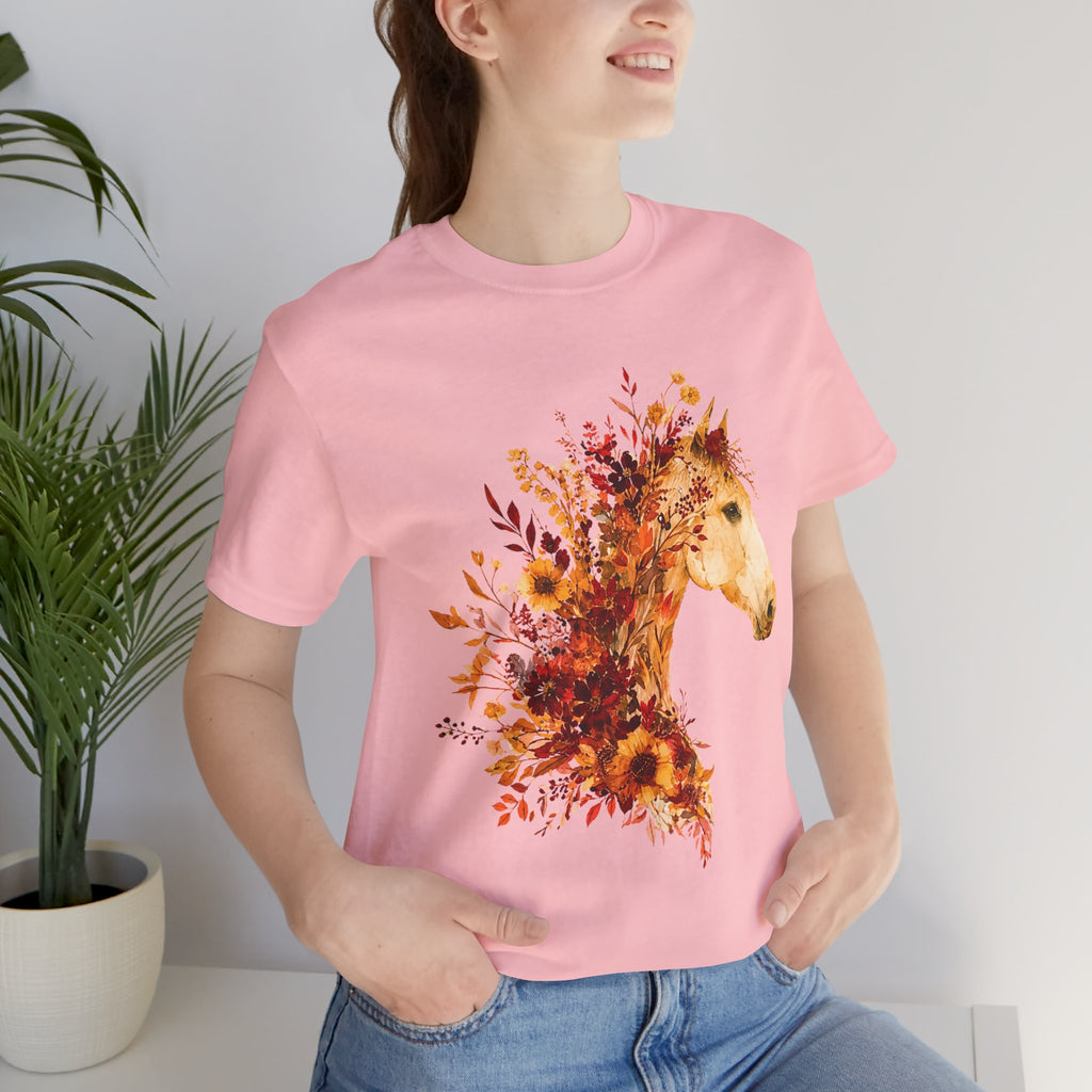 Autumn Sunflower Horse Graphic T-Shirt